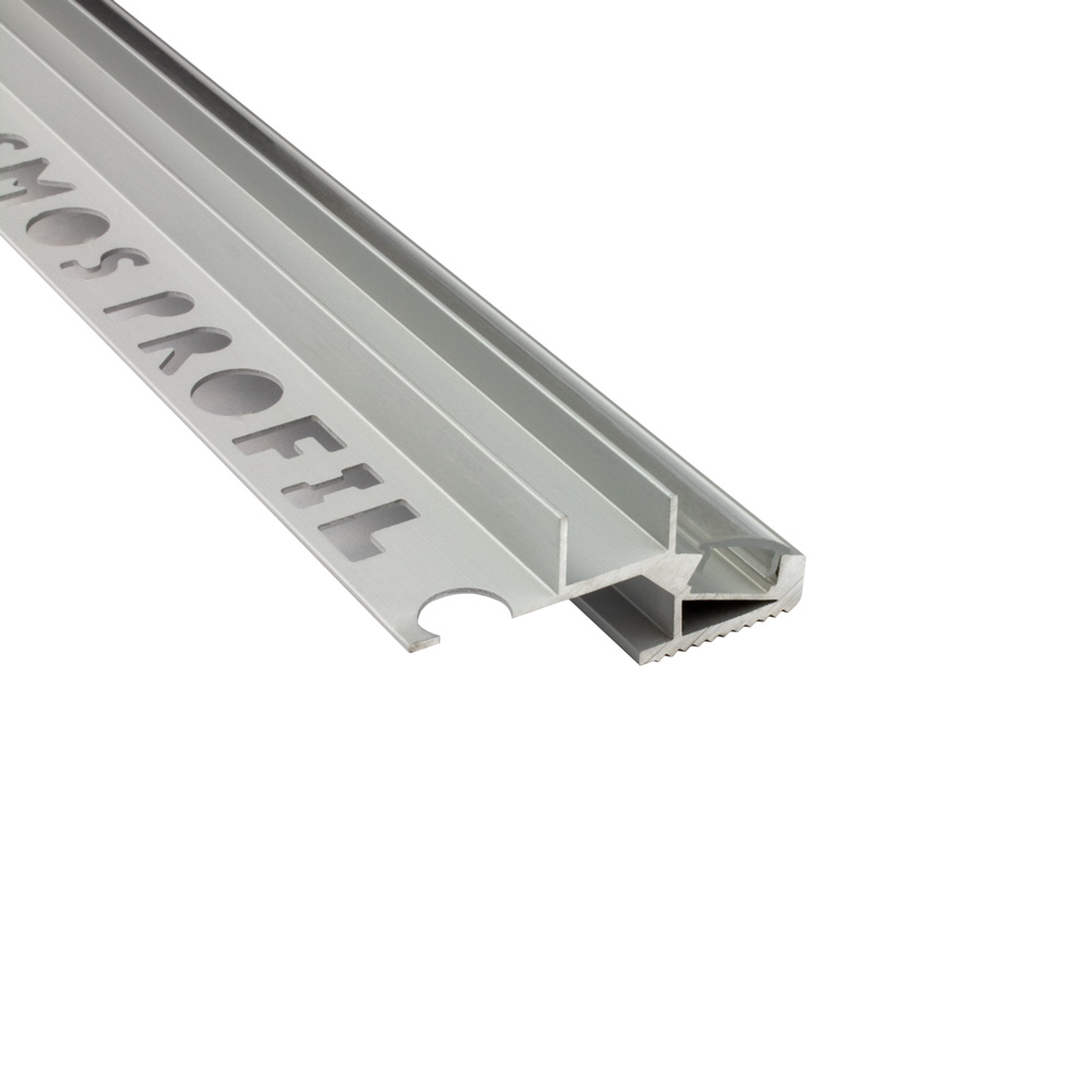 T-40 20° LED Alu Fliesenprofil Treppenprofil Stufen 12mm silber 2m opal