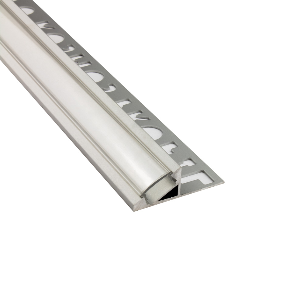 T77 LED Alu Fliesenprofil 12mm silber 30° 1m klar T77 LED Alu Fliesenprofil 12mm silber 30° 2m klar