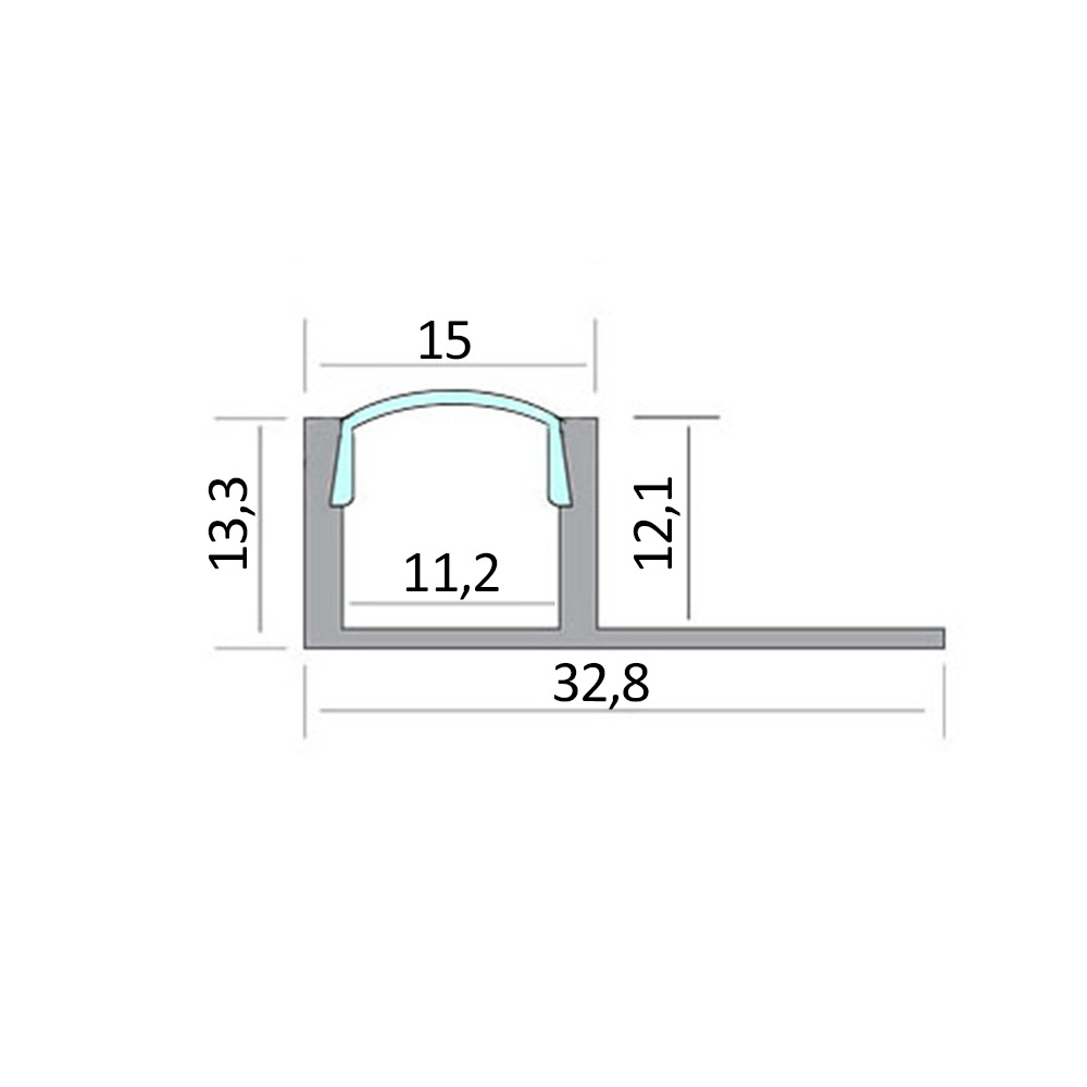 T77 LED Alu Fliesenprofil 12mm silber