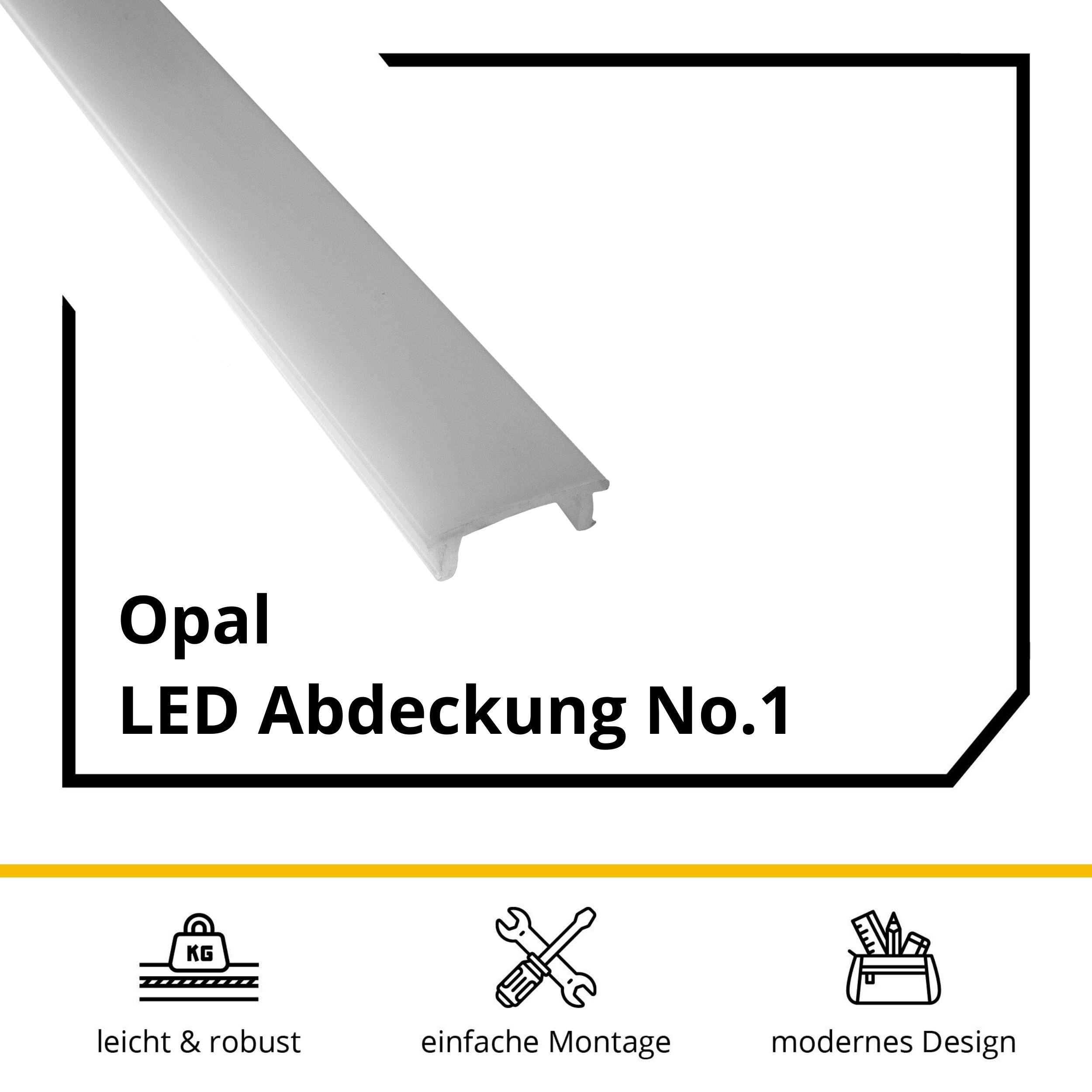 LED Abdeckung No.1 - A17-, A25-, C01-, C02- und F01-Serie - LED-Aluprofil - Opal