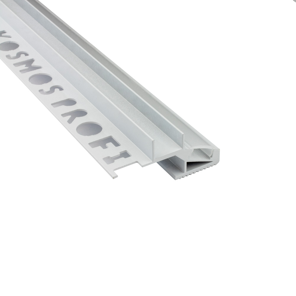 T-40 20° LED Alu Fliesenprofil Treppenprofil Stufen 12mm weiss 2m milky