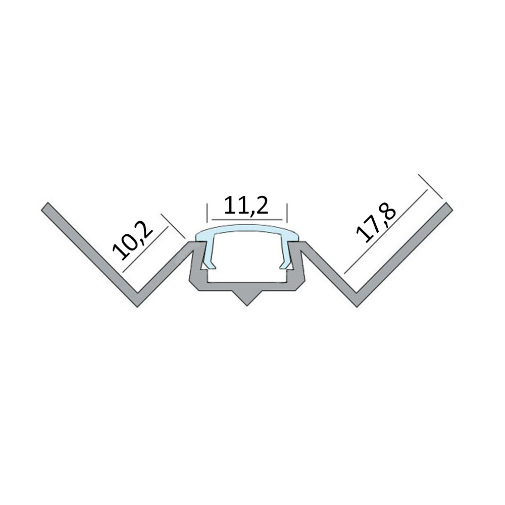 IN-T77 LED Alu Fliesenprofil Ecke innen 10mm silber IN-T77 LED Alu Fliesenprofil Ecke innen 10mm silber