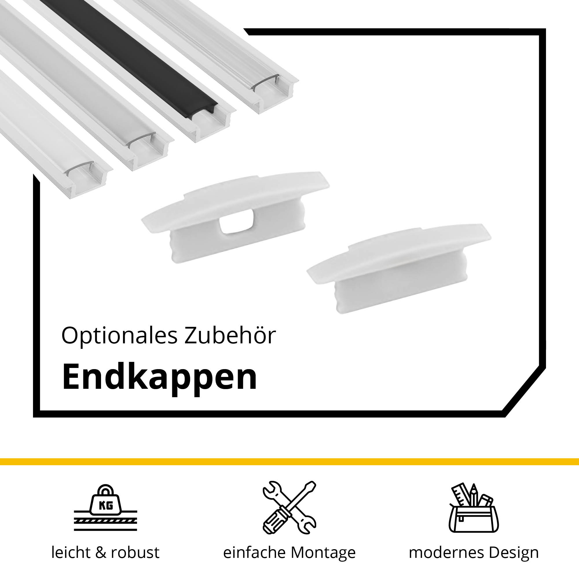 A25 LED Aluprofil Weiss Einbauprofil A25 LED Aluprofil Weiss 1m milky Einbauprofil
