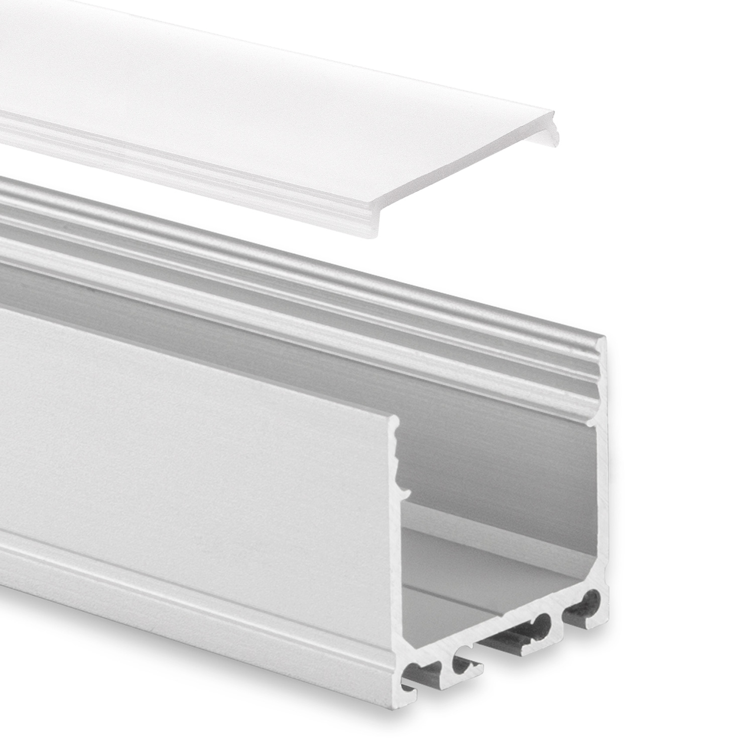 GX-PN6n LED AUFBAU-Profil 200 cm, hoch, LED Stripes max. 24mm, silber 2m Abdeckung opal GX-PN6n LED AUFBAU-Profil 200 cm, hoch, LED Stripes max. 24mm, silber 2m Abdeckung opal