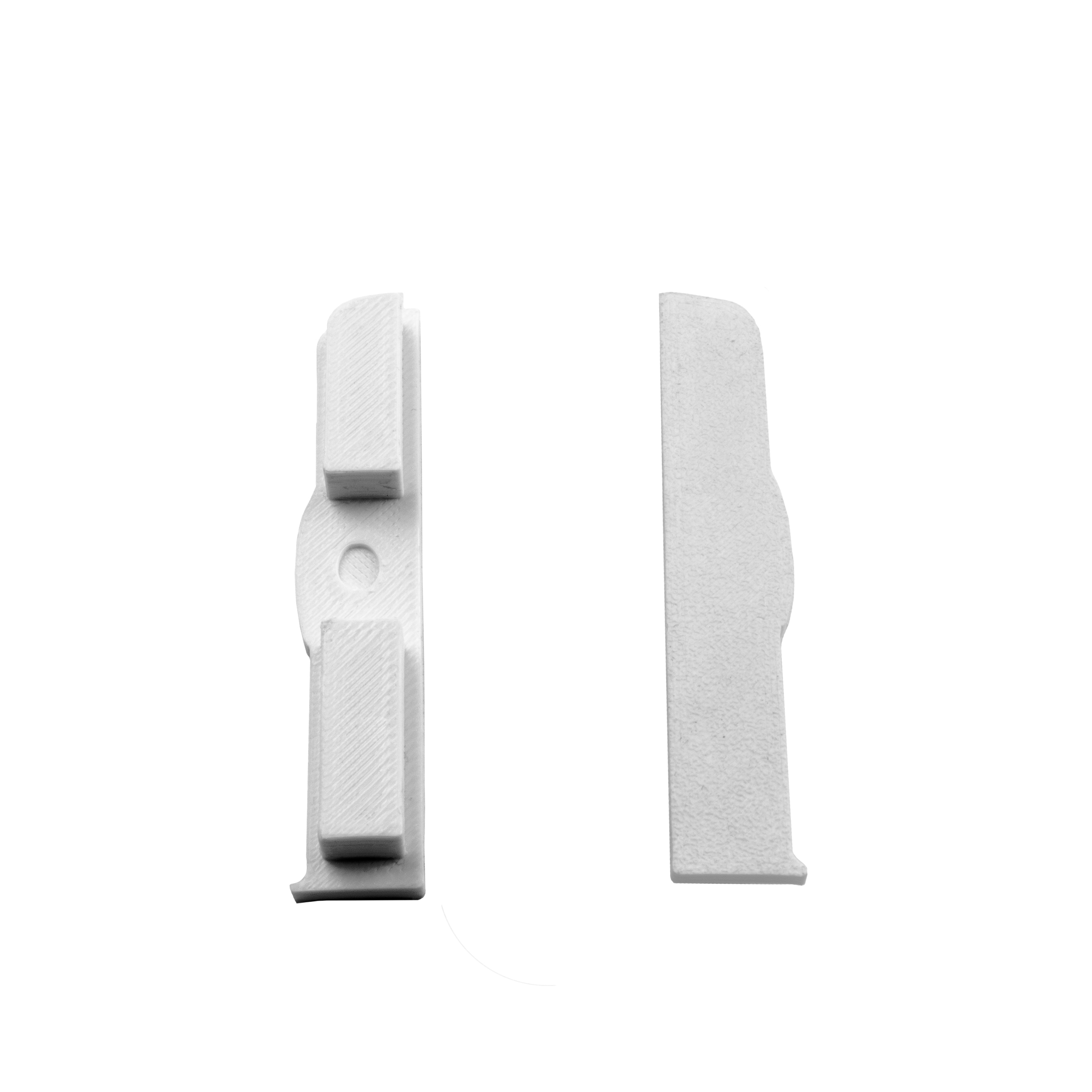 B-Ware - C02 LED Aluprofil Weiss Sockelleiste Endkappe links C02 LED Aluprofil Weiss Sockelleiste Endkappe links 1 Stück