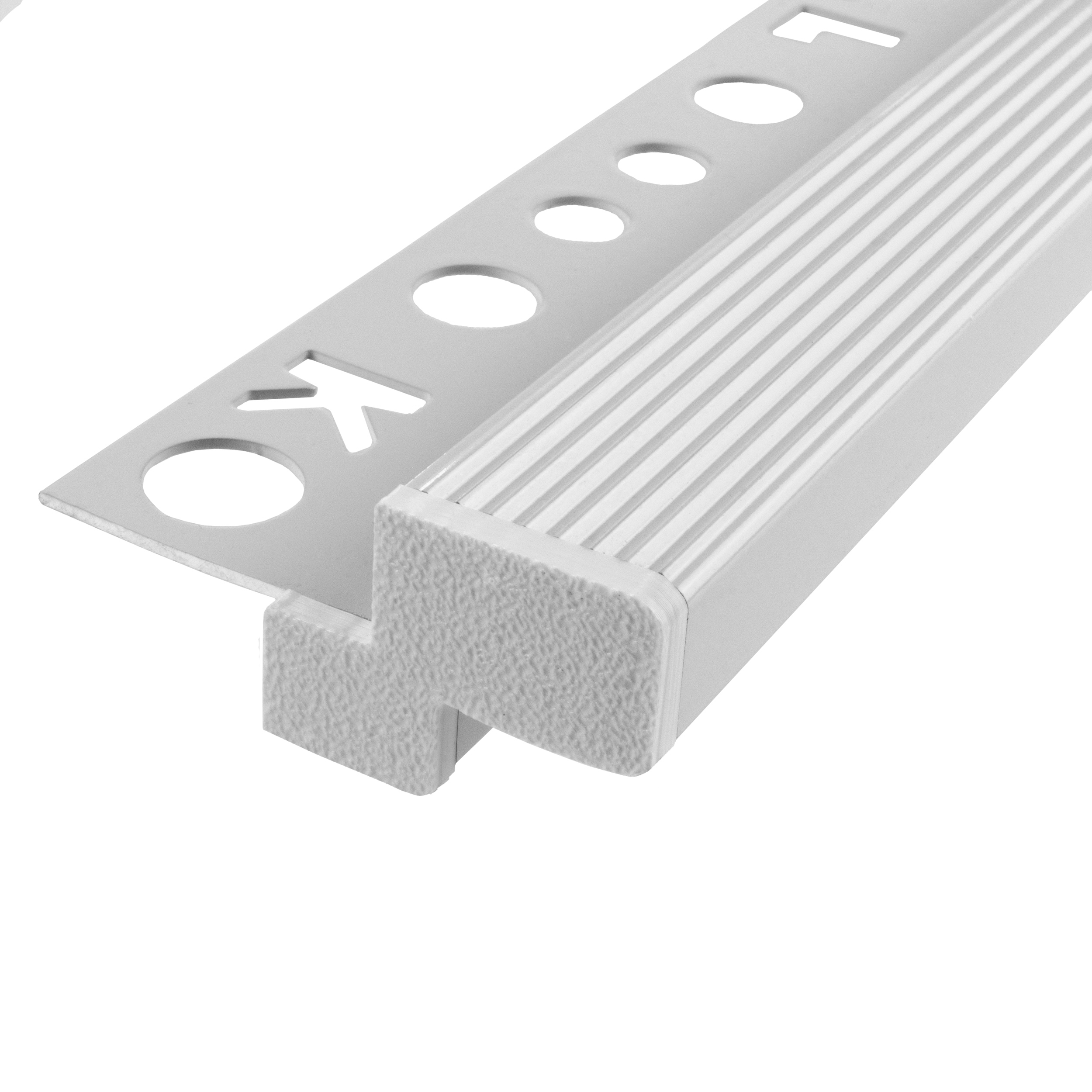 T-40 LED Alu Fliesenprofil Treppenprofil 10mm weiss Endkappe links 1 Stück