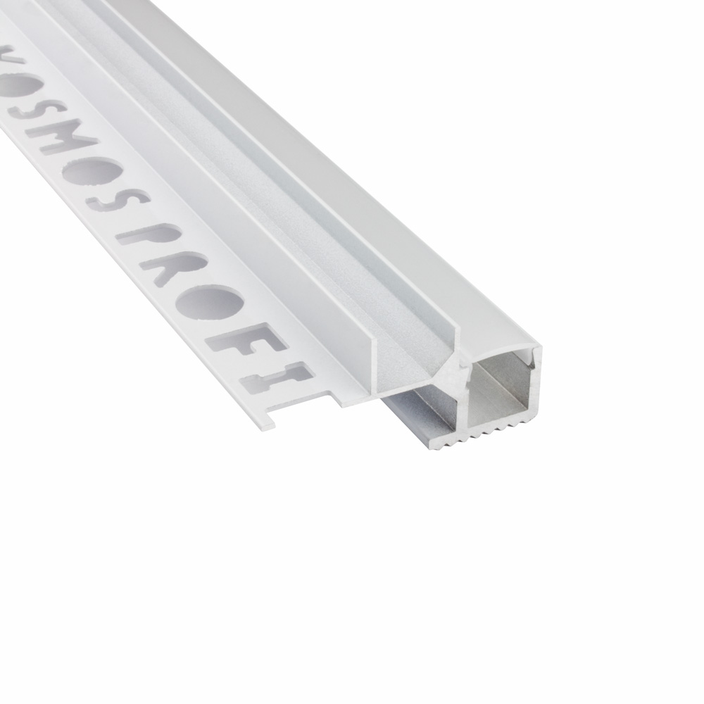 T-40 LED Alu Fliesenprofil Treppenprofil Stufen 12mm weiss 2m opal