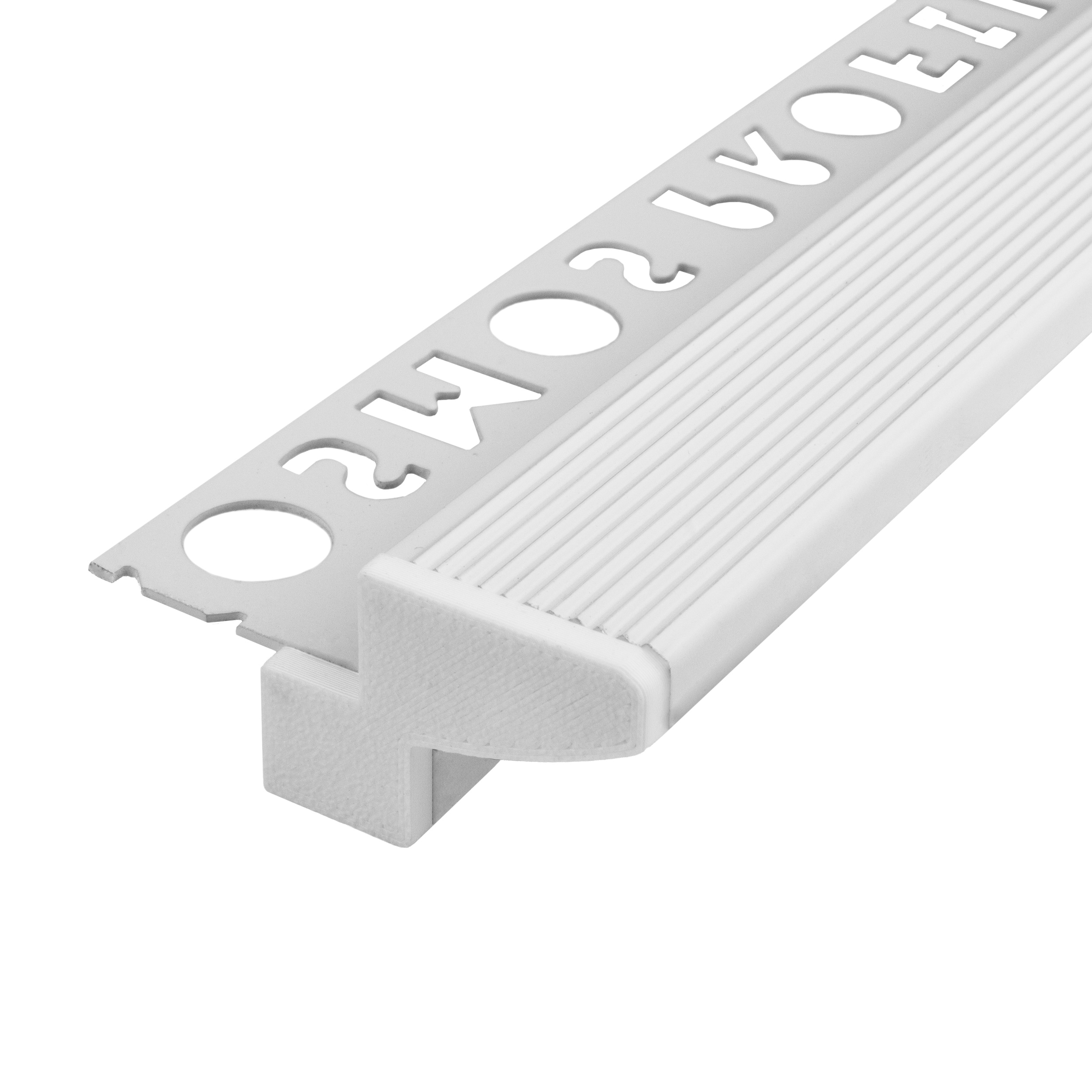 T-40 20° LED Alu Fliesenprofil Treppenprofil Stufen 10mm weiss