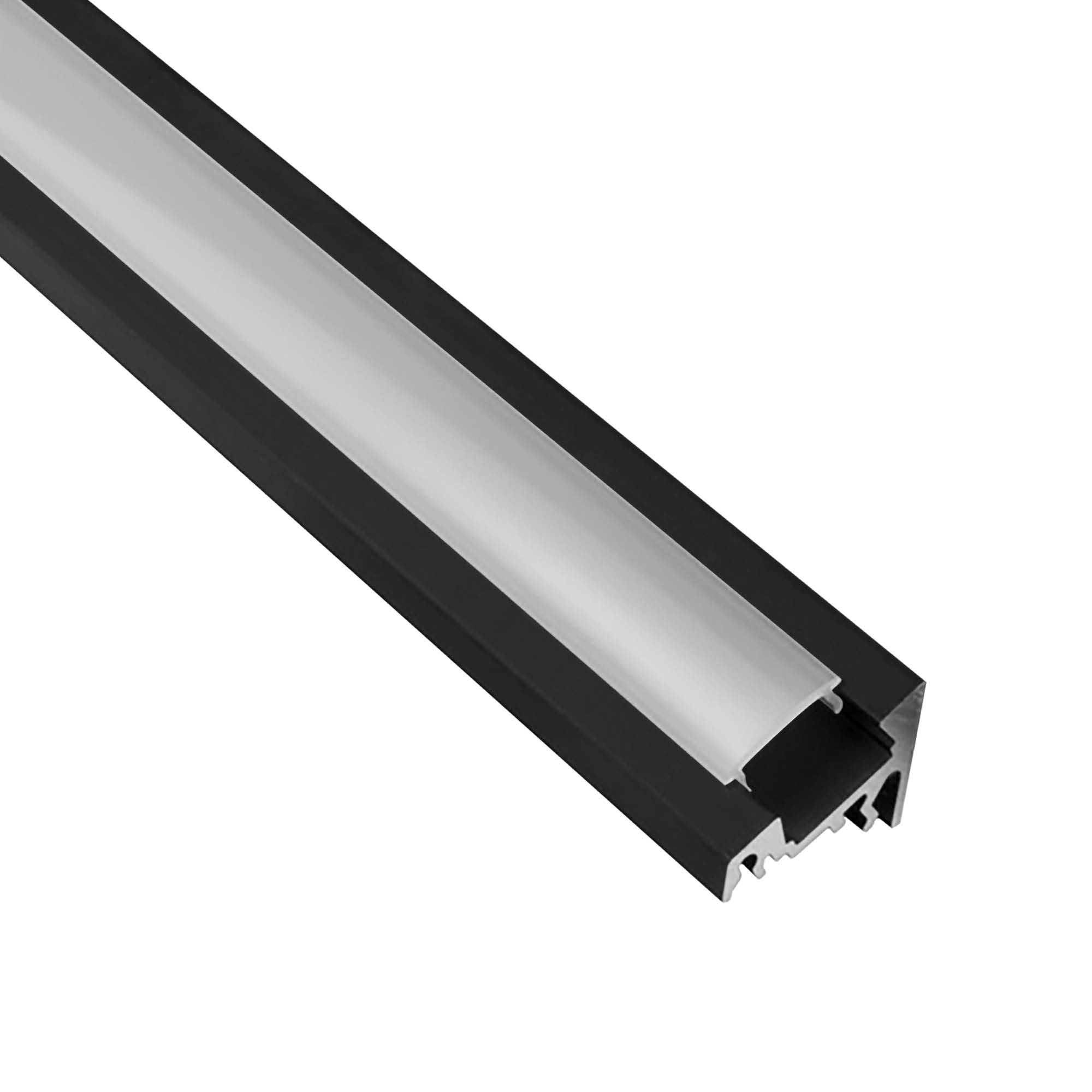 A20 LED Aluprofil Schwarz Eckprofil 30° 1m opal A20 LED Aluprofil Schwarz Eckprofil 30° 2m opal