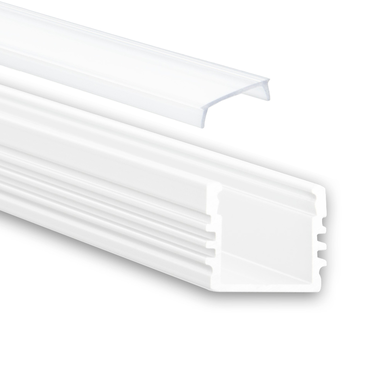 GX-PL2 LED Aufbau-Profil 200cm, hoch, LED Stripes max. 12mm, weiß RAL 9010 2m Abdeckung opal GX-PL2 LED Aufbau-Profil 200cm, hoch, LED Stripes max. 12mm, weiß RAL 9010 2m Abdeckung opal