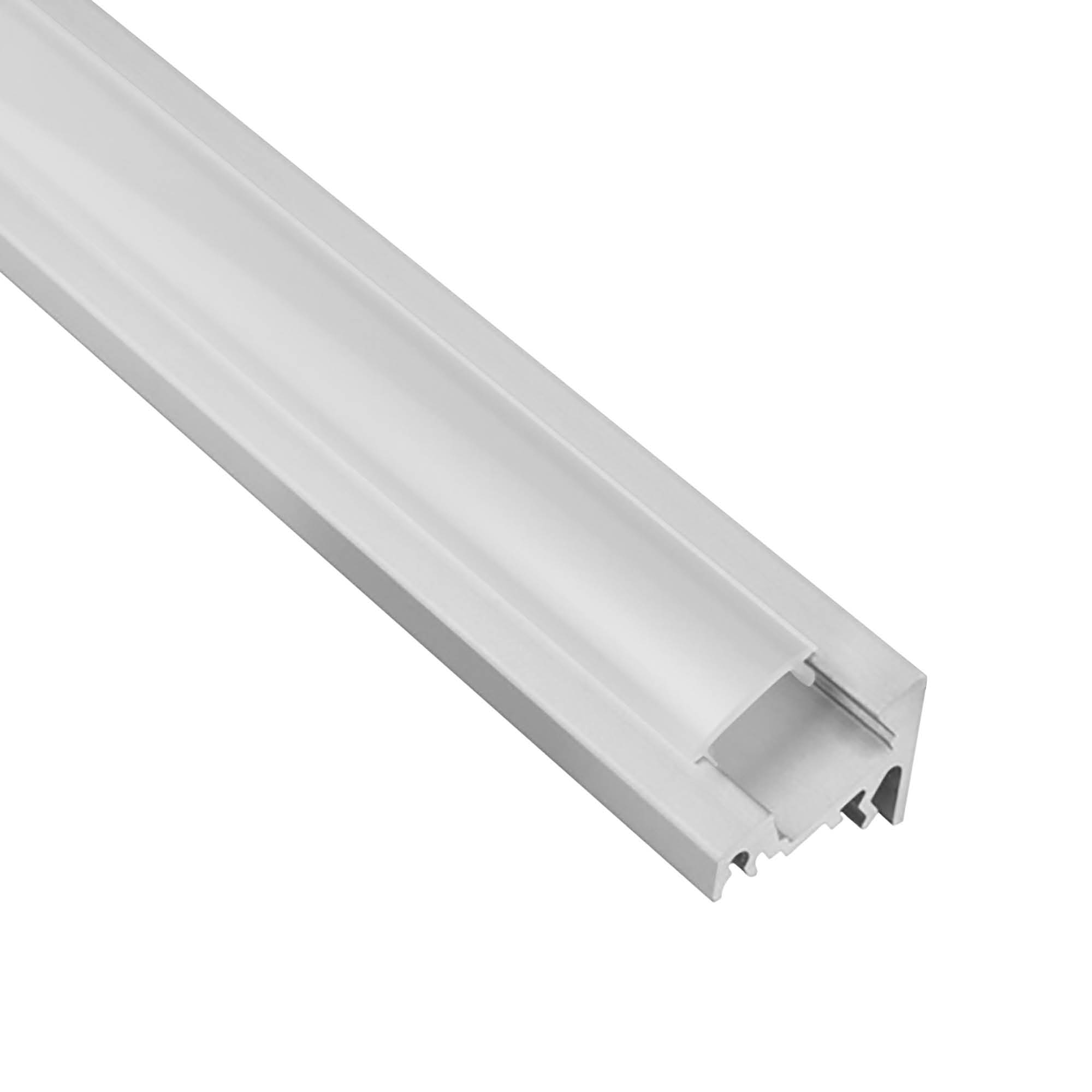 A20 LED Aluprofil Silber Eckprofil 30° 2m milky