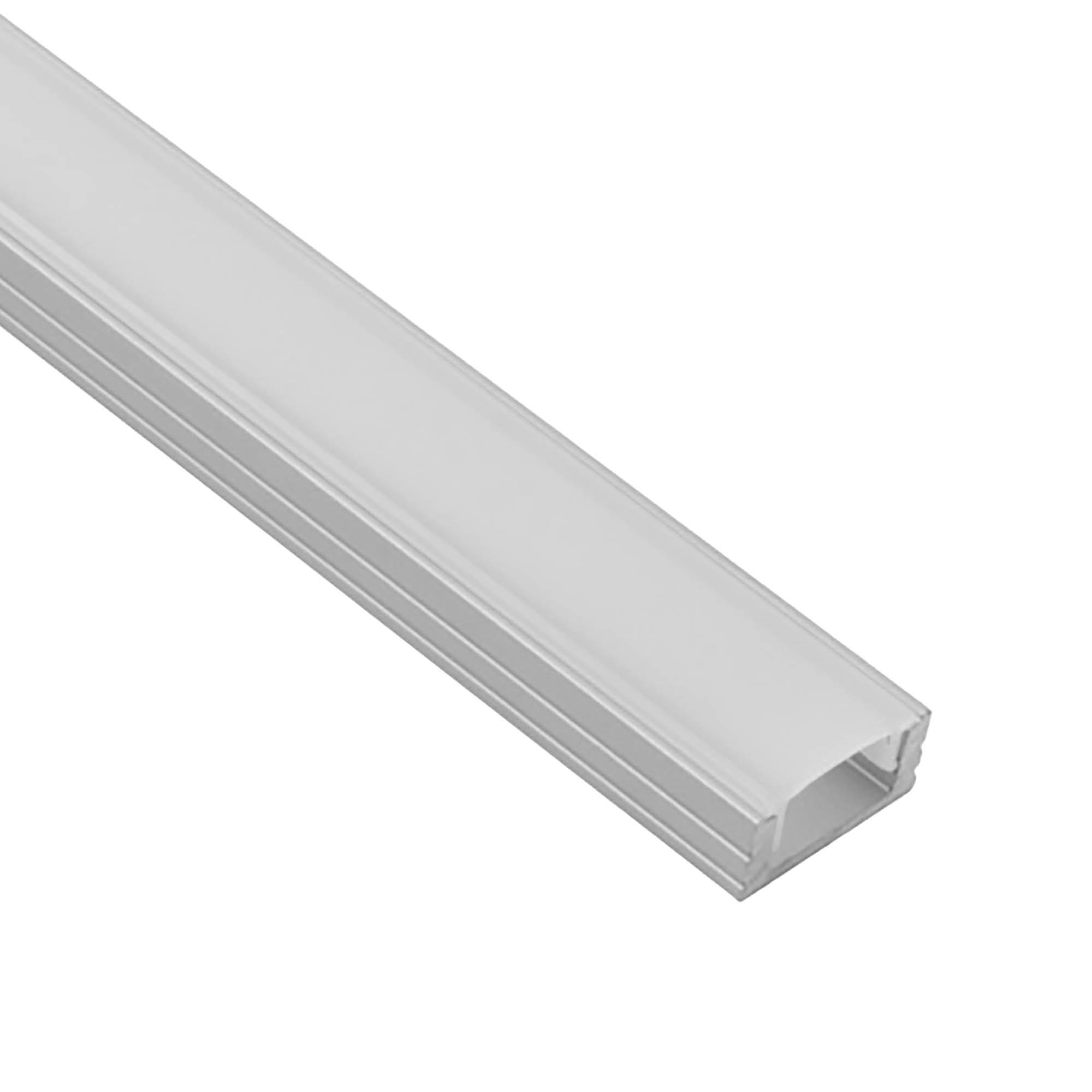 A17 LED Aluprofil Silber 2m Abdeckung milky