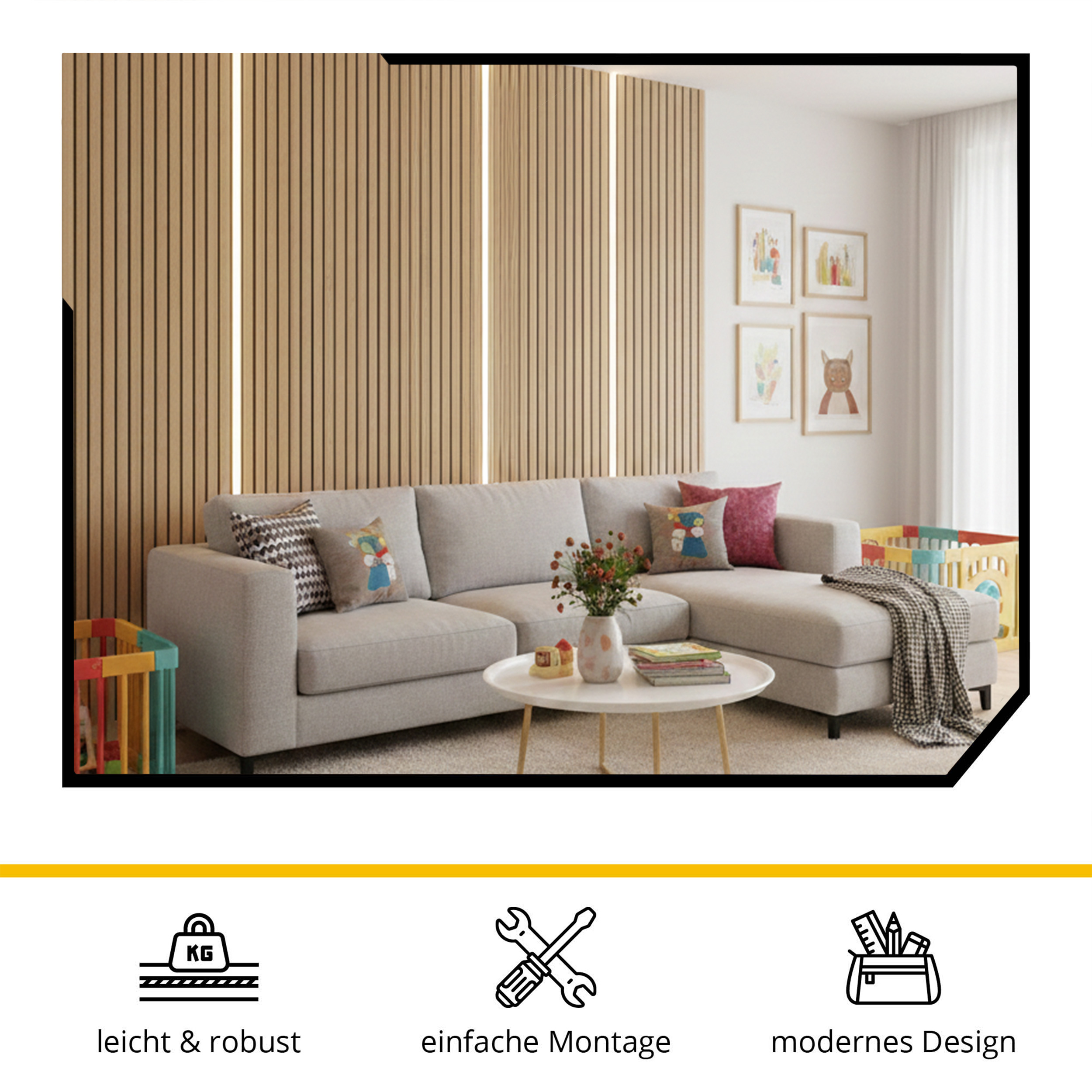 LED-Aluprofil für Akustikpaneele mit Abdeckung bündiger Einbau, opal/schwarz 2,7m Slim-Line LED-Aluprofil U-Profil 2,7m Schwarz Abdeckung Opal