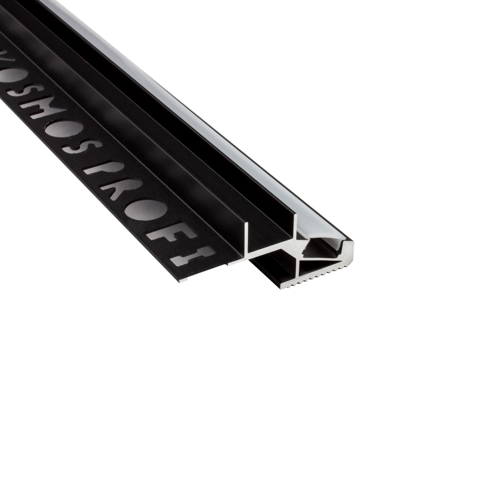 T-40 20° LED Alu Fliesenprofil Treppenprofil Stufen 12mm schwarz T-40 20° LED Alu Fliesenprofil Treppenprofil Stufen 12mm schwarz 2m opal