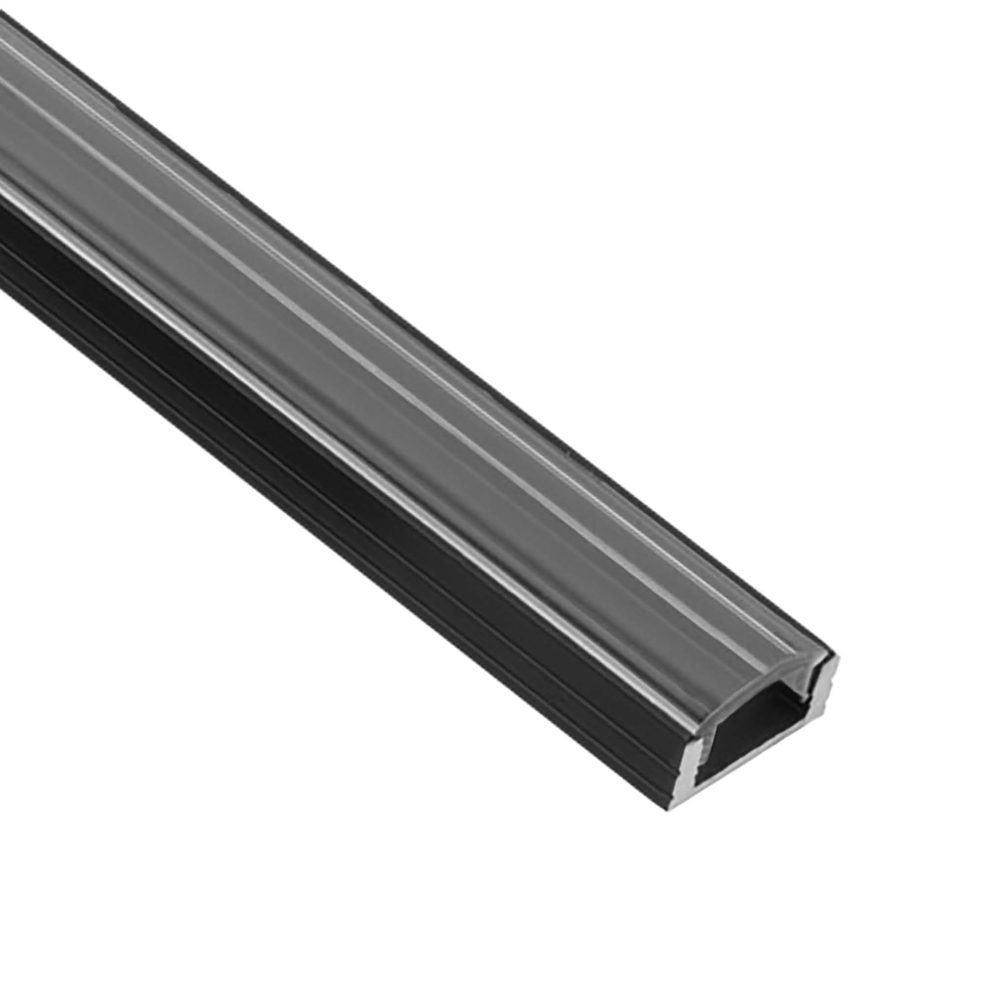 A17 LED Aluprofil Schwarz 1m Abdeckung klar A17 LED Aluprofil Schwarz 2m Abdeckung klar