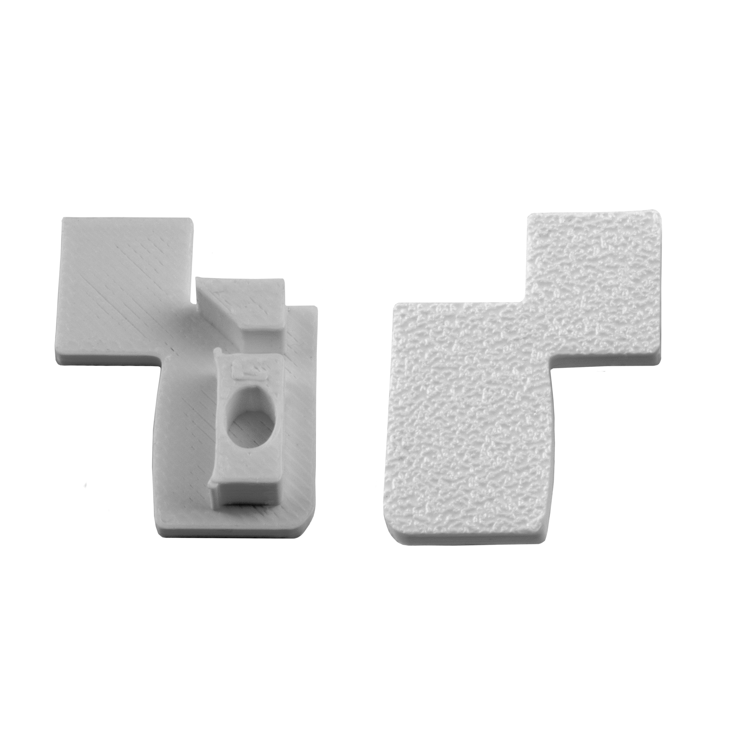T-40 LED Alu Fliesenprofil Treppenprofil 10mm weiss Endkappe rechts 1 Stück