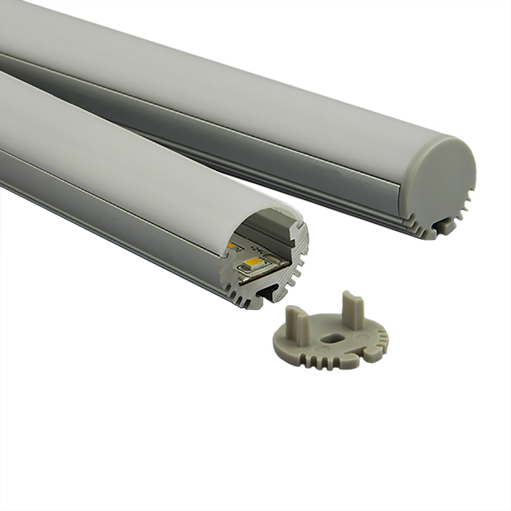 R02 LED Aluprofil Silber Rohr Profil 1m opal R02 LED Aluprofil Silber Rohr Profil 2m klar