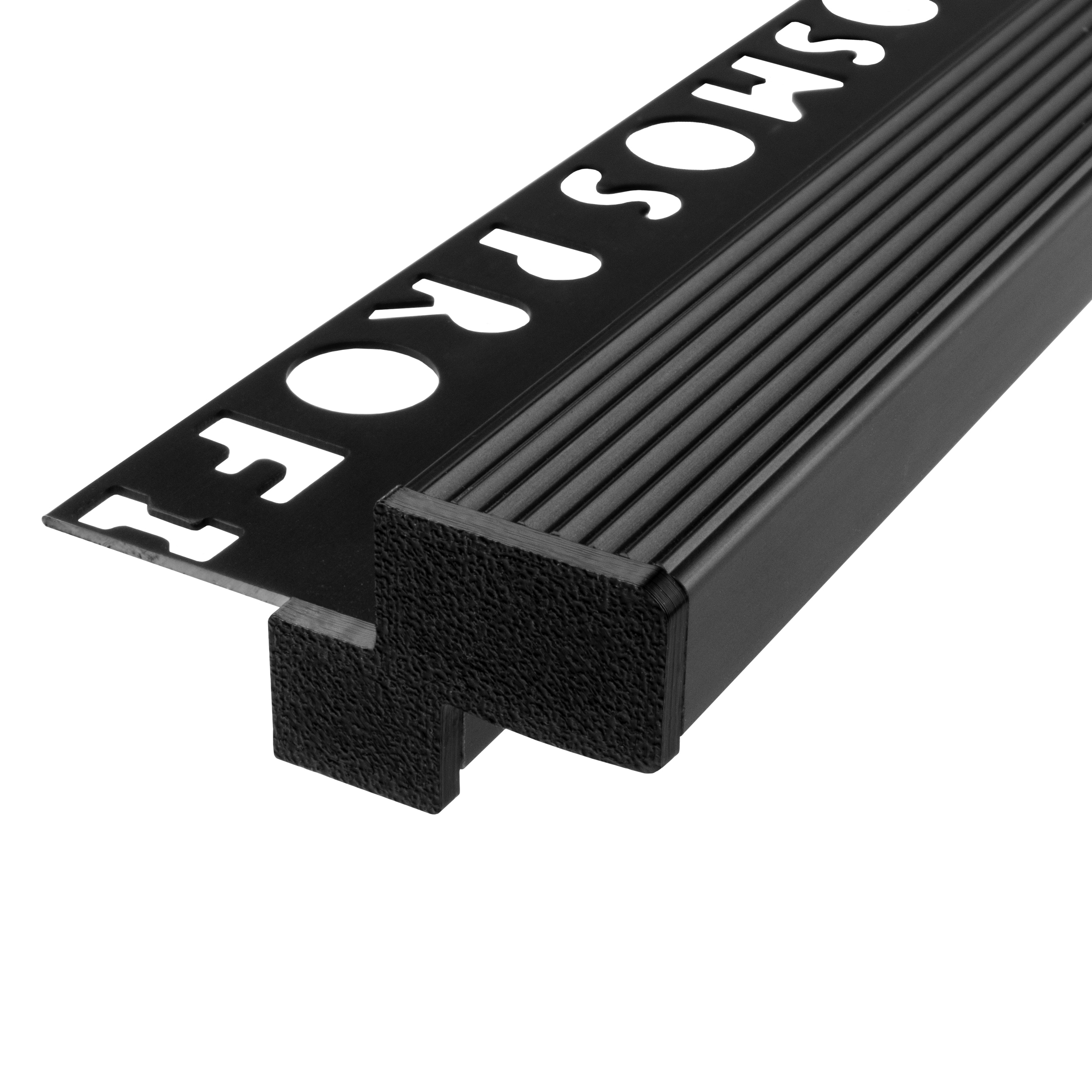 T-40 LED Alu Fliesenprofil Treppenprofil 10mm schwarz Endkappe links 1 Stück