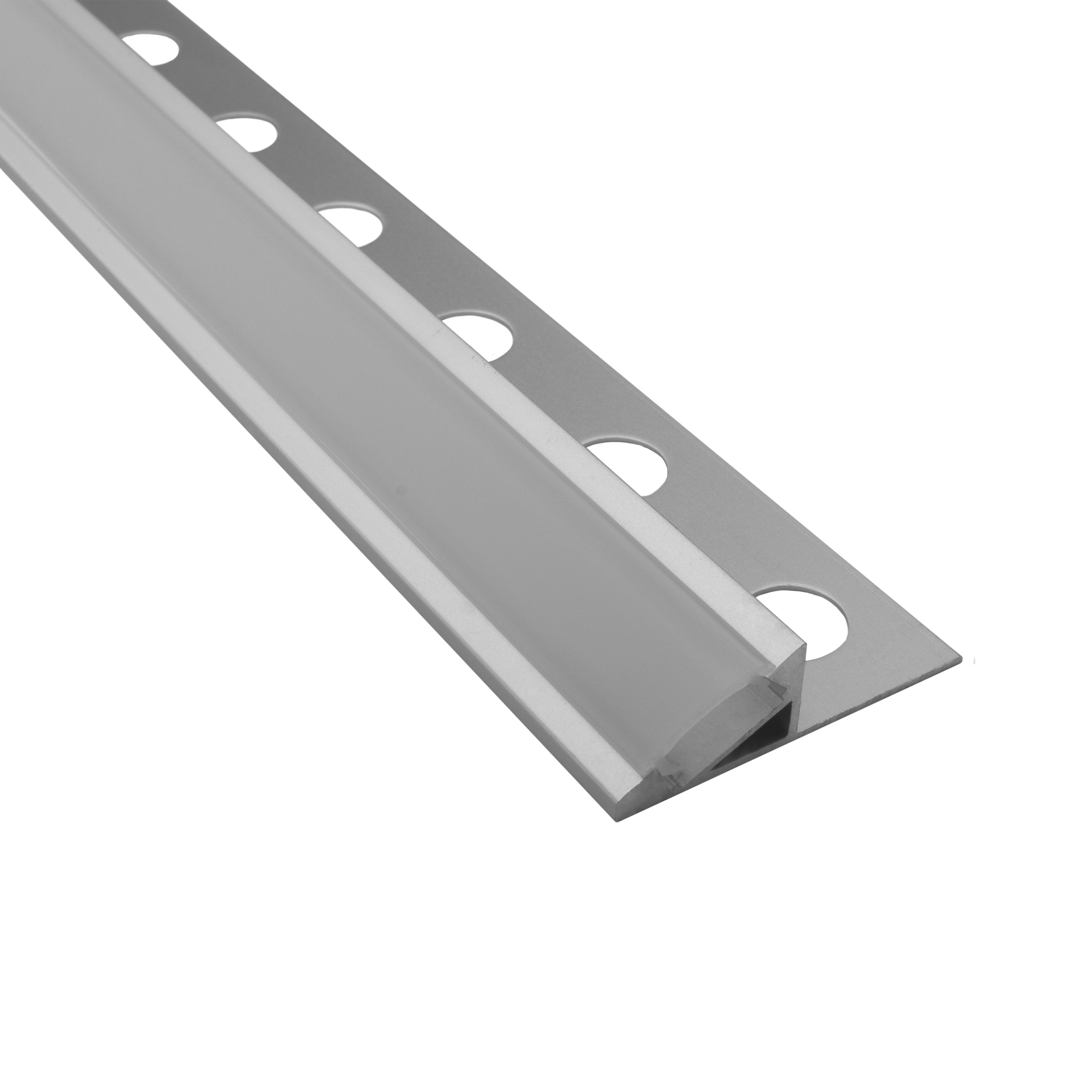 T77 LED Alu Fliesenprofil 10mm silber 20° 2m opal