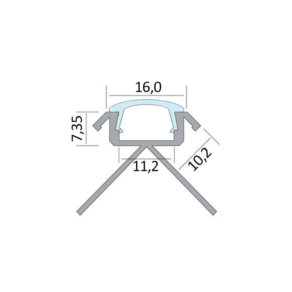 C-T77 LED Alu Fliesenprofil Ecke aussen 10mm silber 1m klar C-T77 LED Alu Fliesenprofil Ecke aussen 12mm silber 1m klar