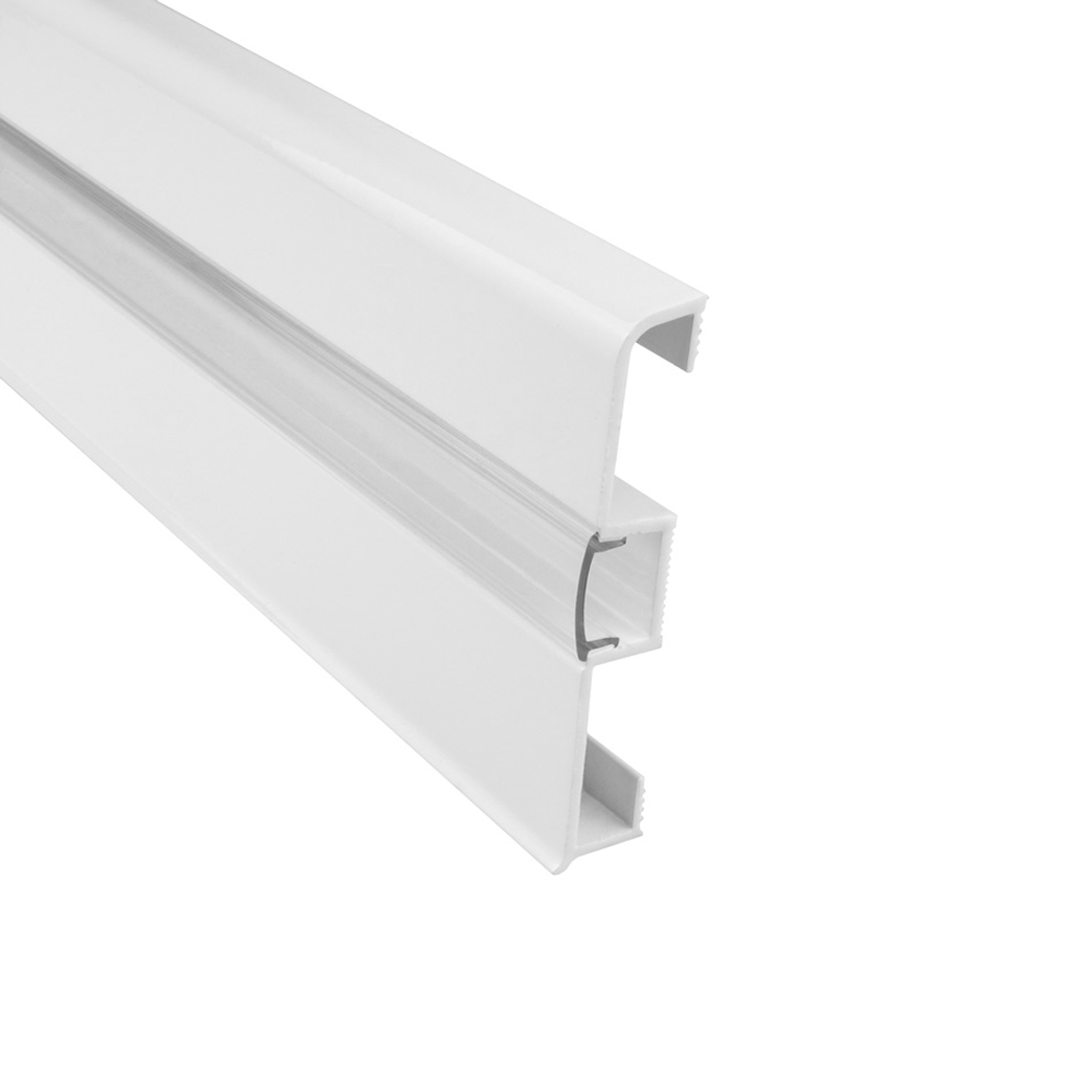 C02 LED Aluprofil Weiss Sockelleiste 2m klar