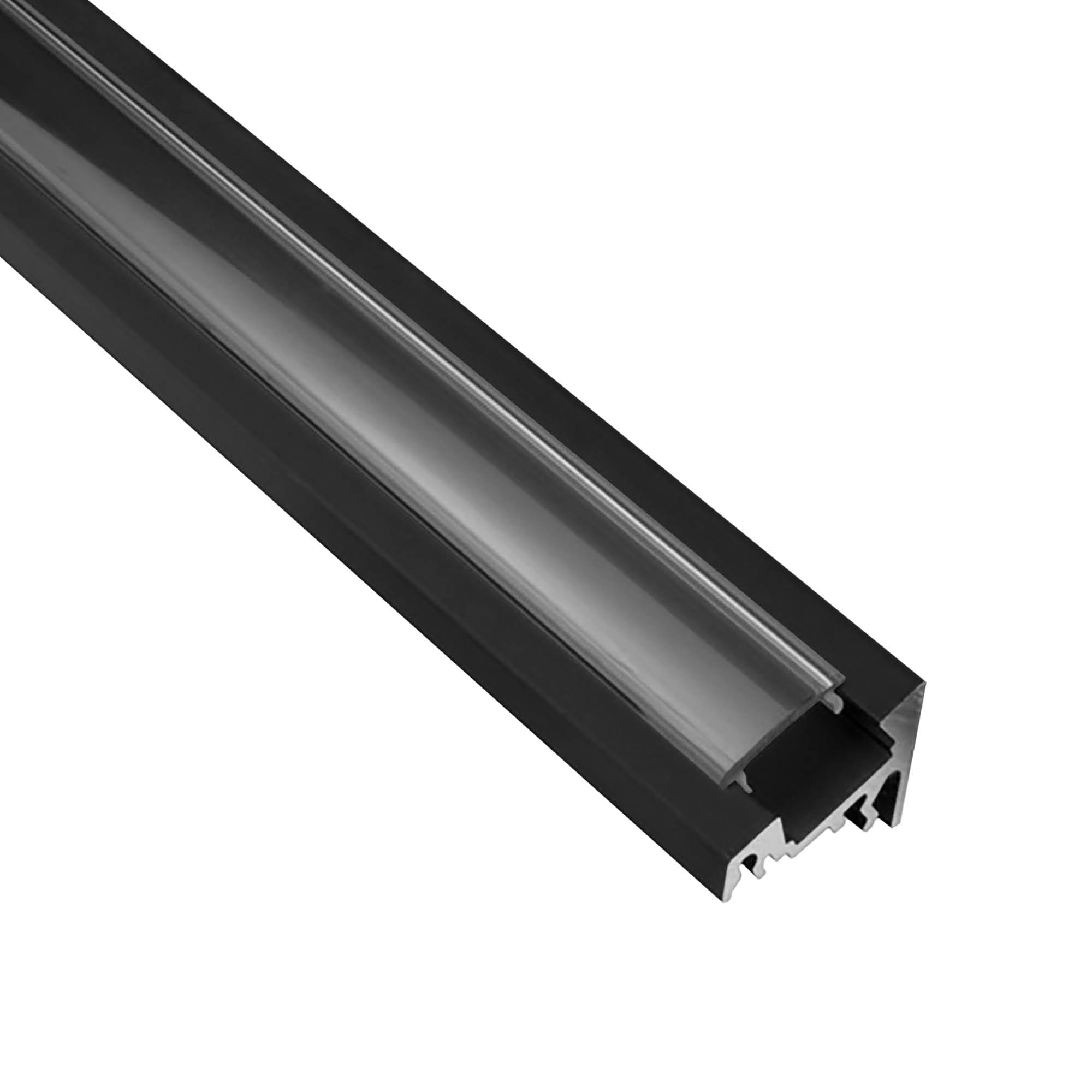 A20 LED Aluprofil Schwarz Eckprofil 30° 2m klar