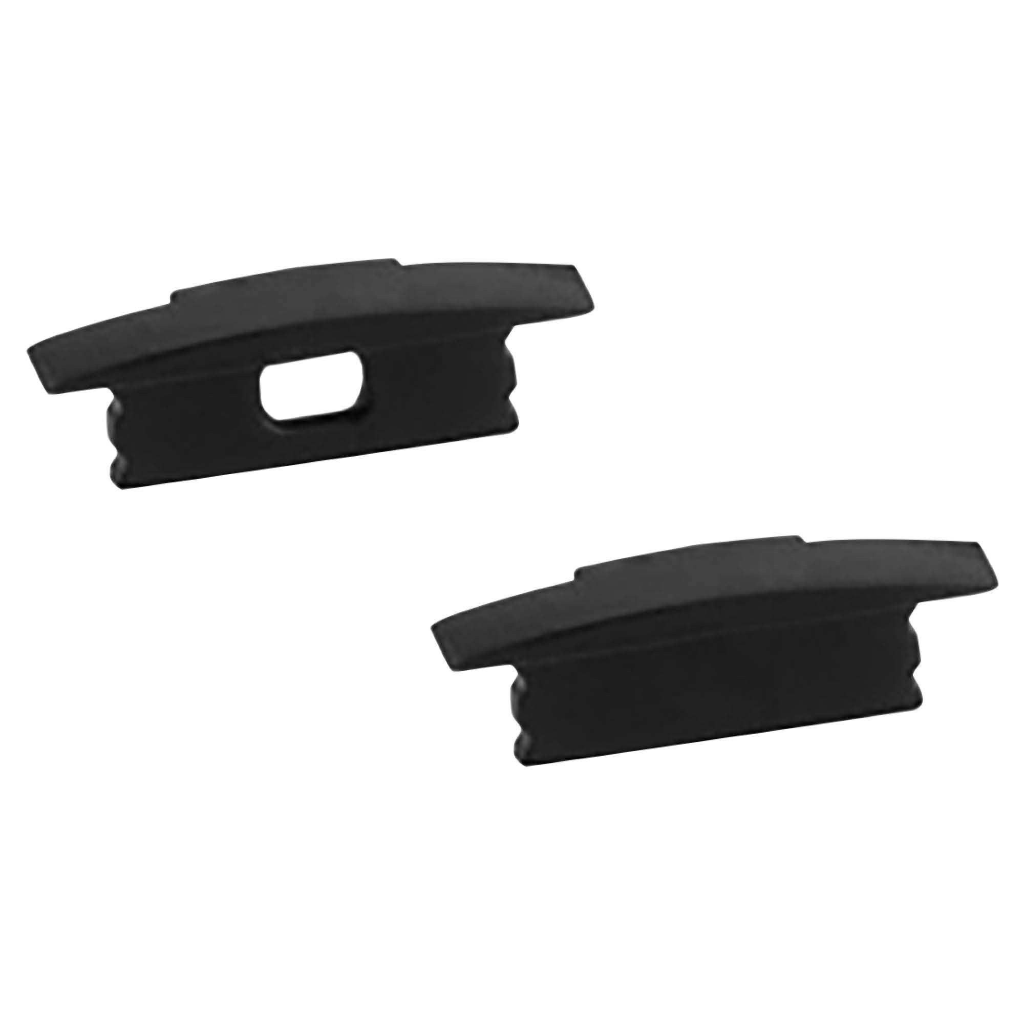 A25 LED Aluprofil Einbauprofil Schwarz 2x Endkappen