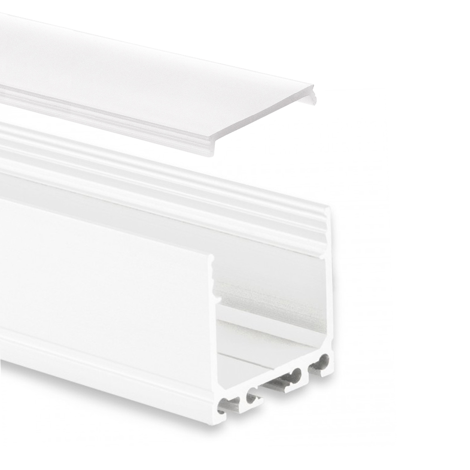 GX-PN8 LED AUFBAU-Profil 200 cm, LED Stripes max. 16 mm, weiß RAL 9010 2m Abdeckung opal