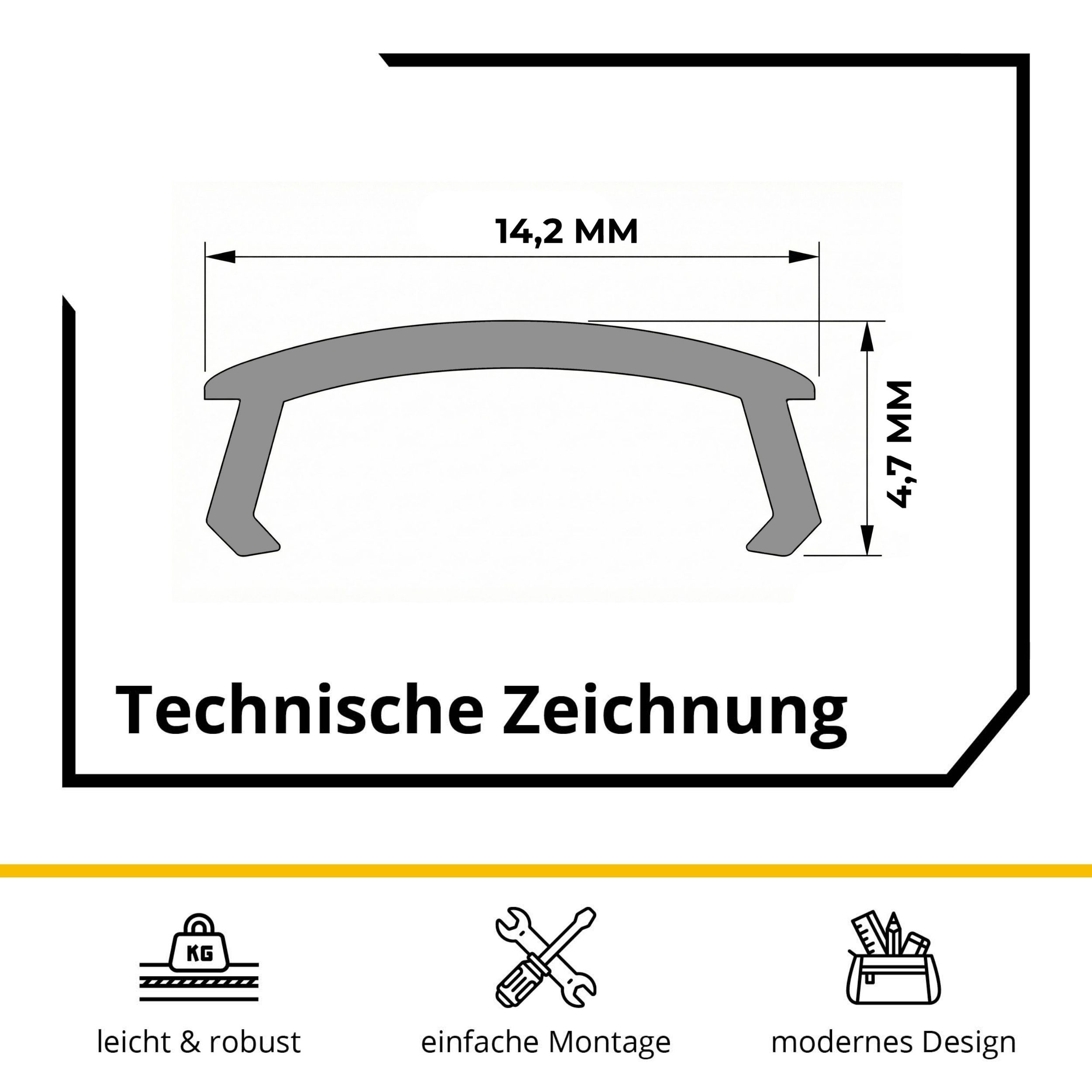 LED Abdechung No.9 - A15-, A19-, A20-, T77-, T40-, T-STA-Serie - LED-Aluprofil LED Abdeckung No.9 - A15-, A19-, A20-, T77-, T40-, T-STA-Serie - LED-Aluprofil - Schwarz