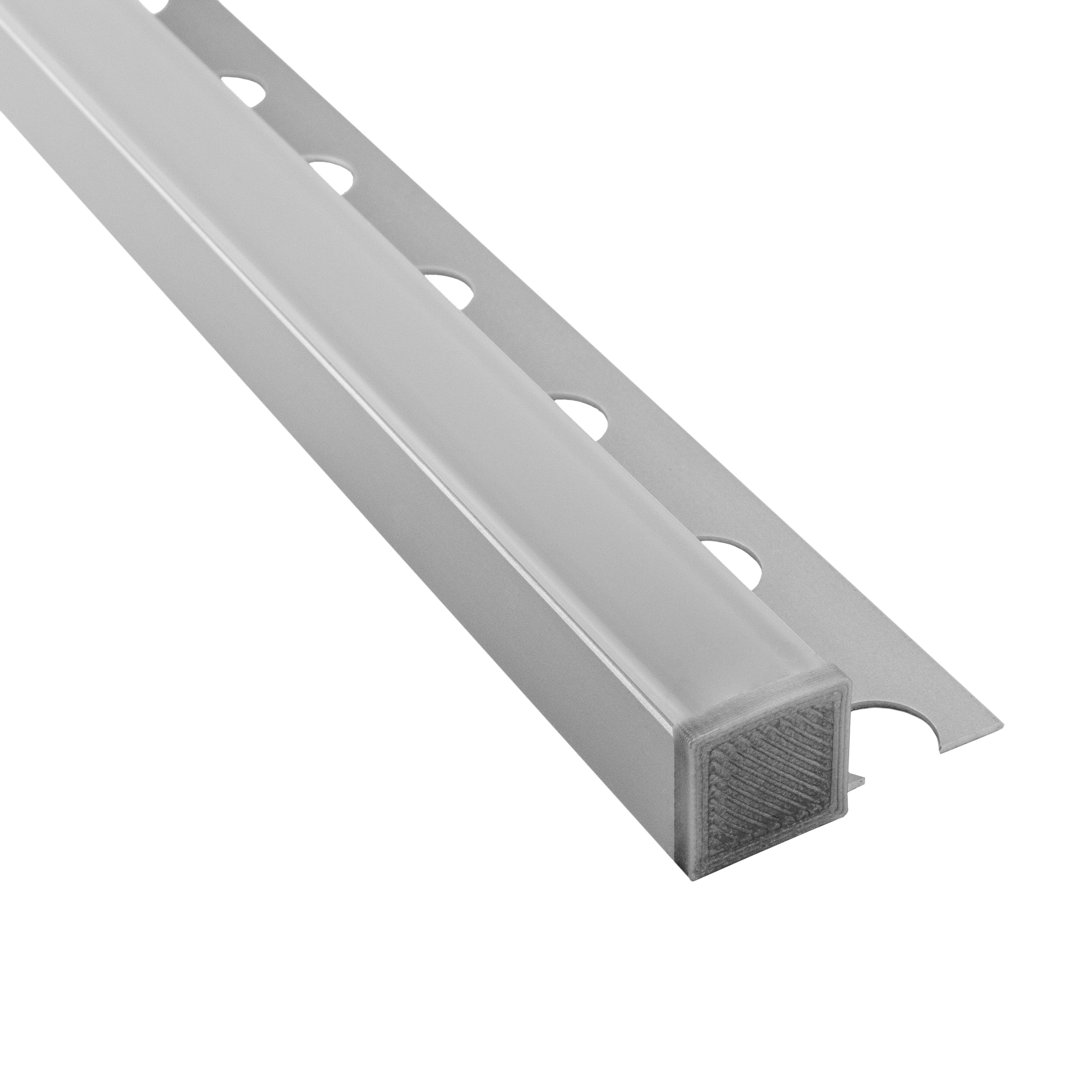 T77 LED Alu Fliesenprofil 12mm silber 2m opal