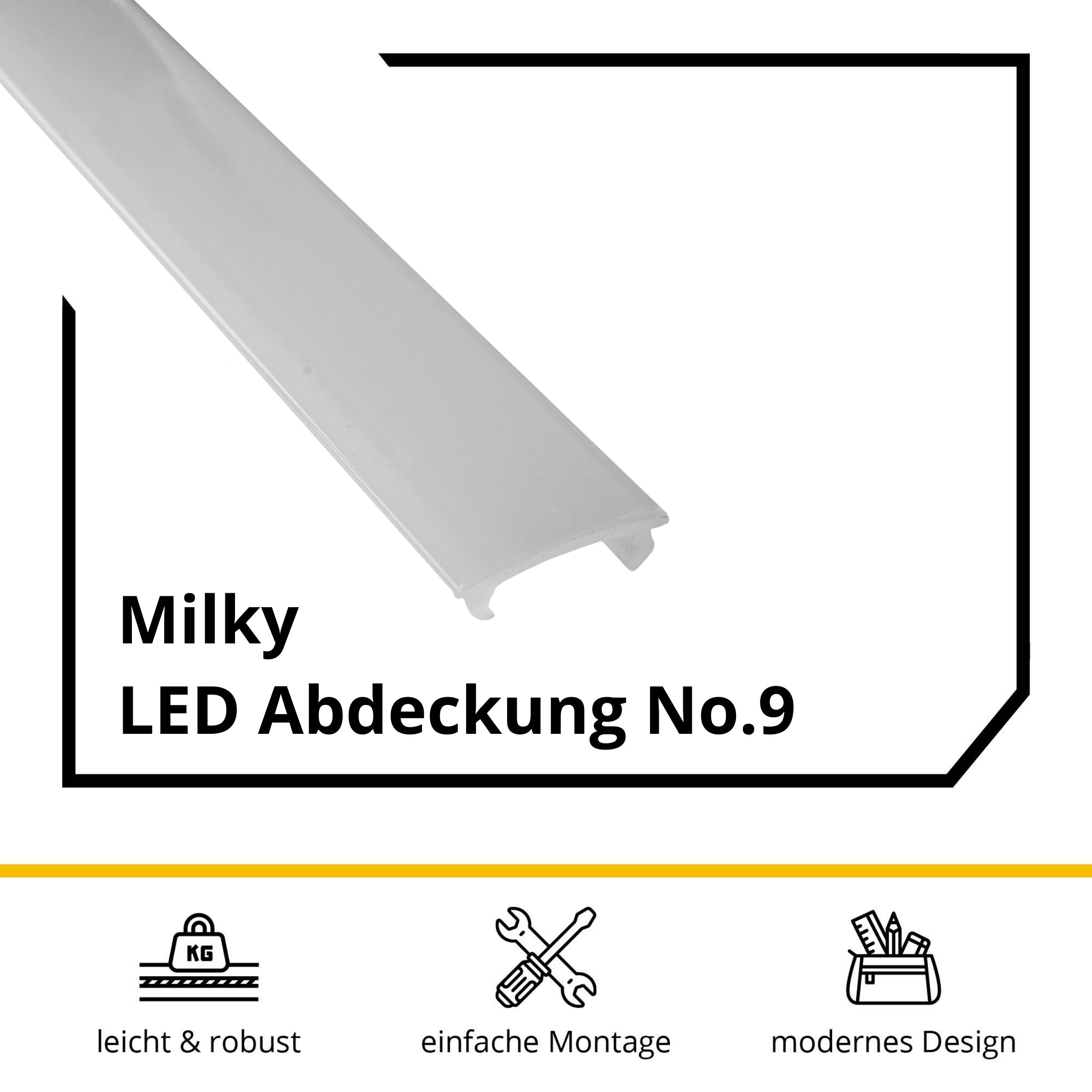 LED Abdeckung No.9 - A15-, A19-, A20-, T77-, T40-, T-STA-Serie - LED-Aluprofil - Milky