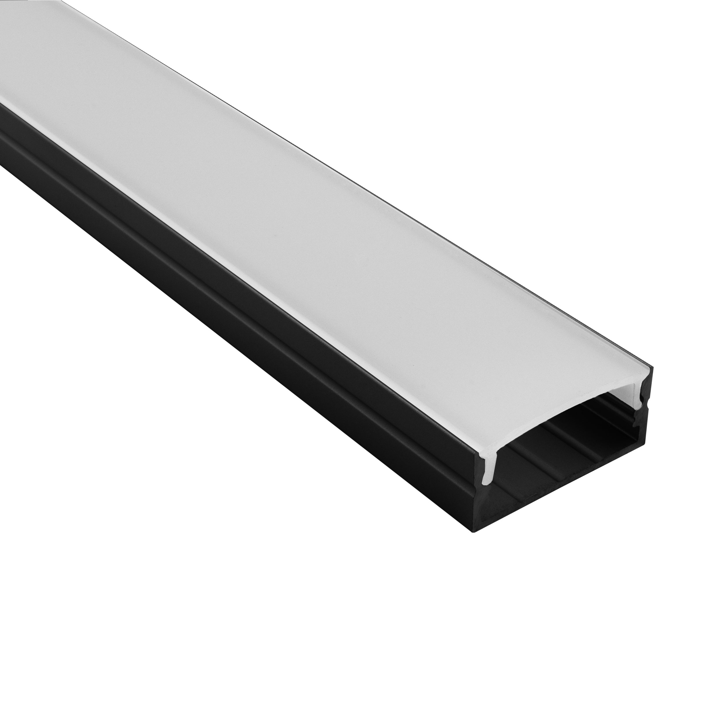 A23 LED Aluprofil Schwarz - 2m opal