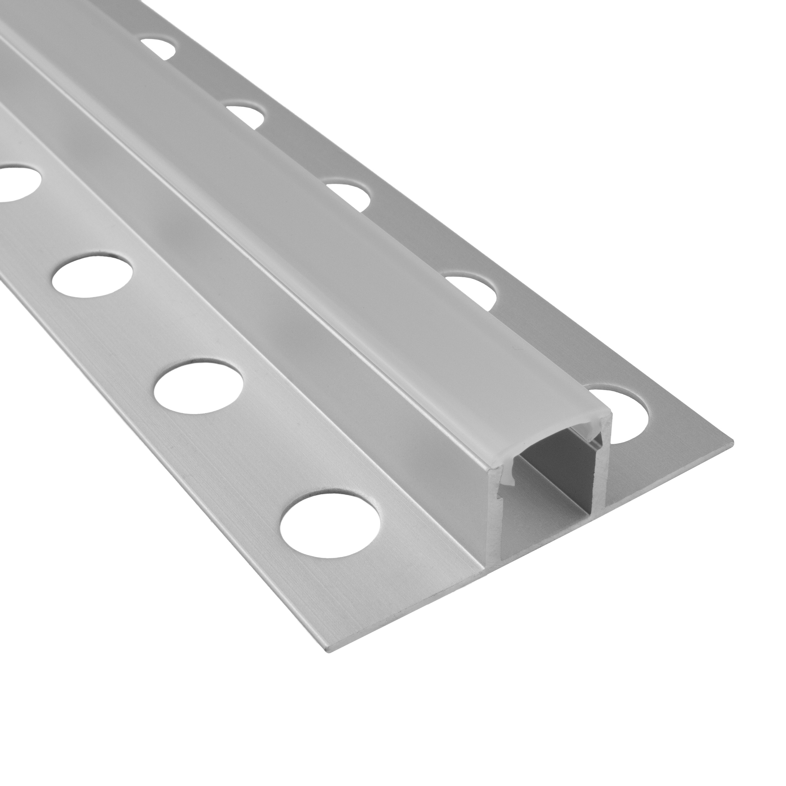 T77 LED Alu Fliesenprofil Bordüre 12mm silber 2m opal