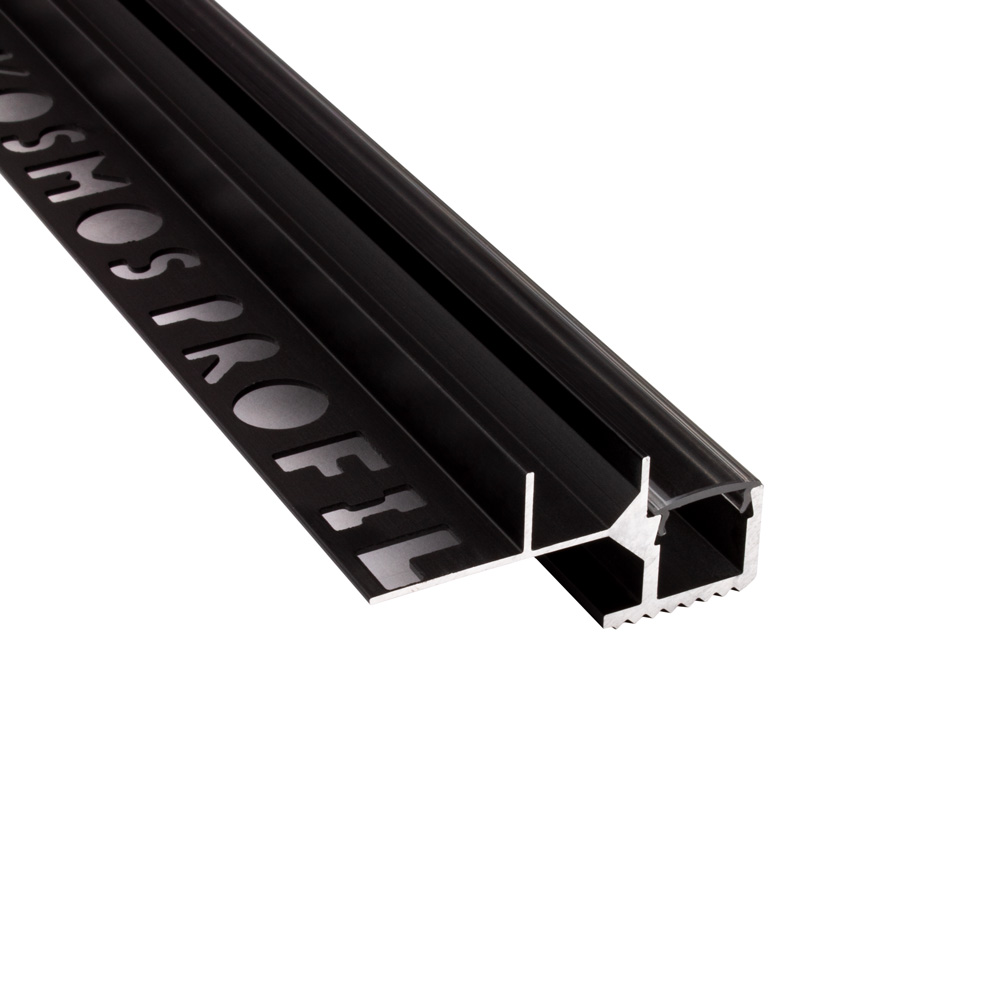 T-40 LED Alu Fliesenprofil Treppenprofil Stufen 12mm schwarz 1m klar T-40 LED Alu Fliesenprofil Treppenprofil Stufen 12mm schwarz 1m milky