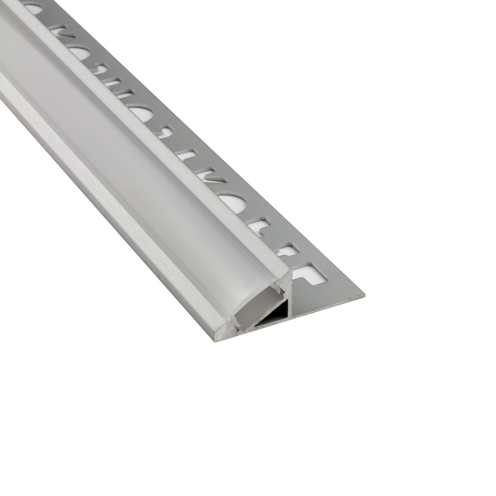 T77 LED Alu Fliesenprofil 12mm silber 30° 1m opal T77 LED Alu Fliesenprofil 12mm silber 30° 2m opal