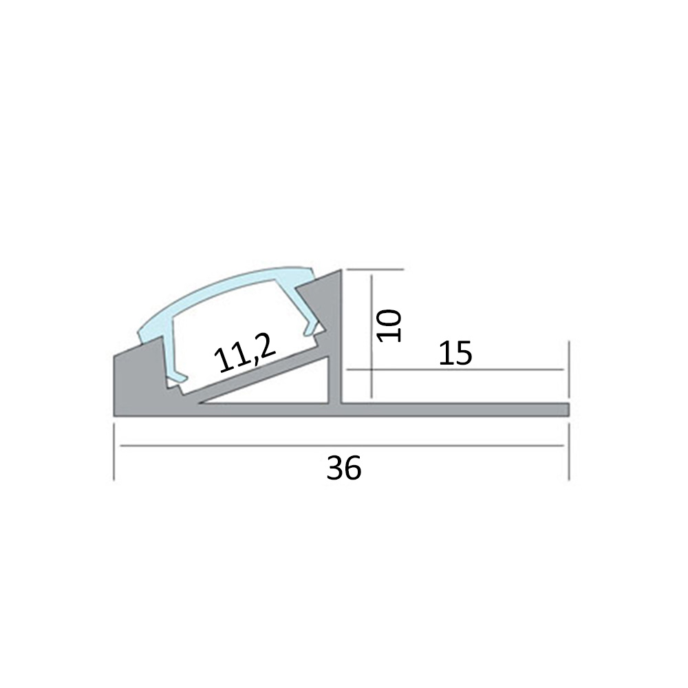 T77 LED Alu Fliesenprofil 10mm silber 20° T77 LED Alu Fliesenprofil 12mm silber 30°