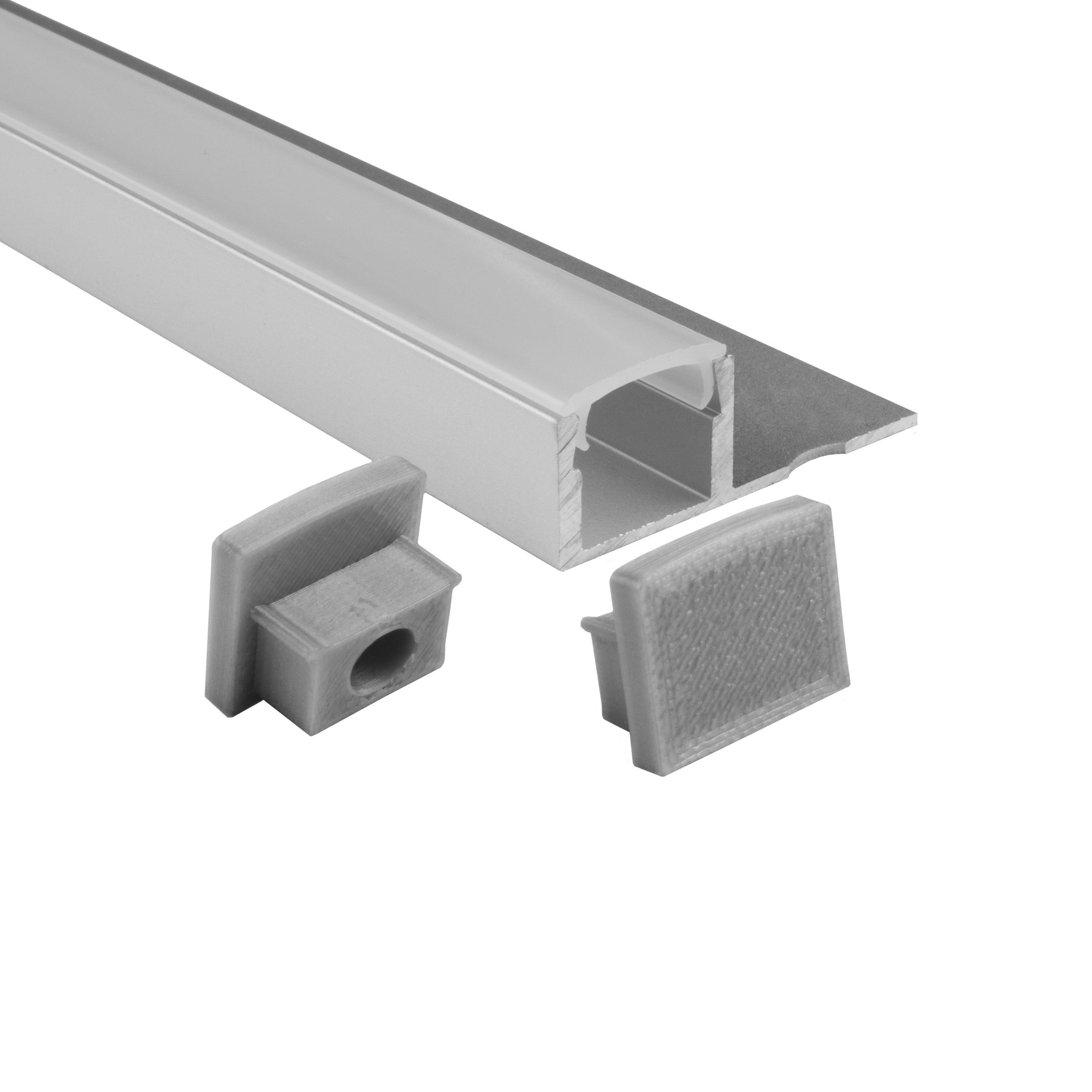 T77 LED Alu Fliesenprofil 10mm silber 2x Endkappen T77 LED Alu Fliesenprofil 10mm silber 2x Endkappen