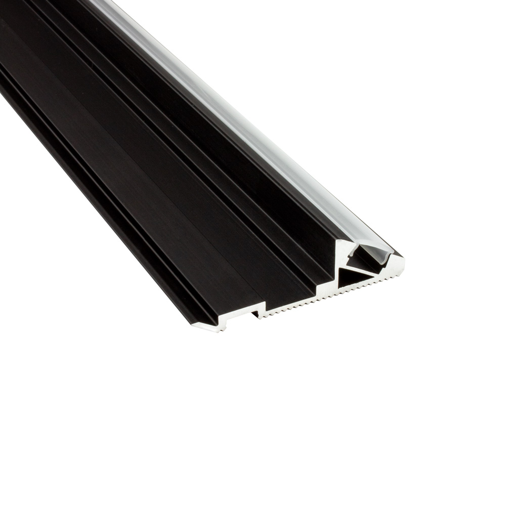 B-WARE - T-STA 30° LED Alu Treppenprofil Treppenwinkel Profil Stufen schwarz B-WARE - T-STA 30° LED Alu Treppenprofil Treppenwinkel Profil Stufen schwarz 2m opal