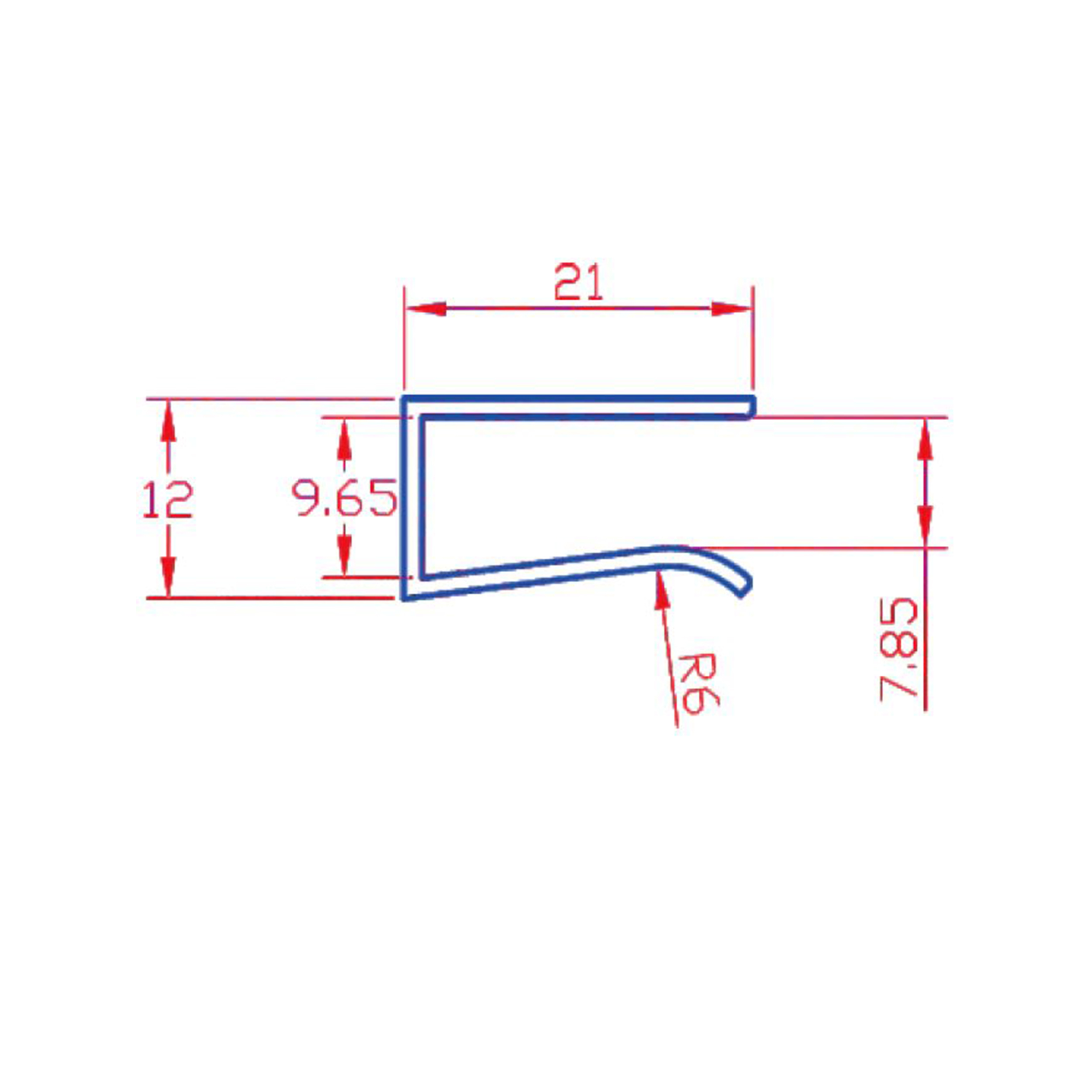 G03 LED Glaskantenprofil Kühlprofil Weiss 2m