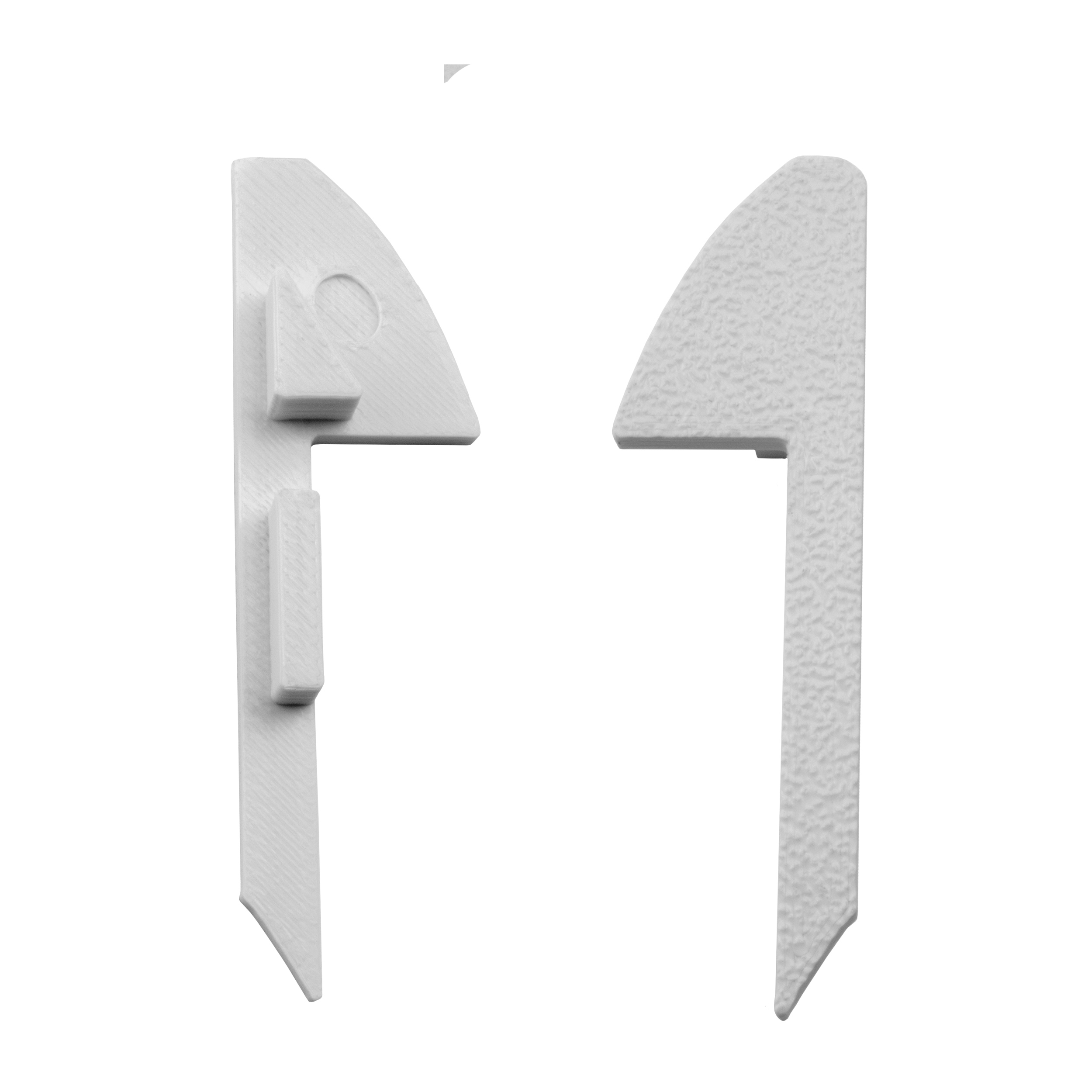 B-WARE - T-STA 30° LED Alu Treppenprofil Treppenwinkel weiss Endkappe rechts 1 Stück