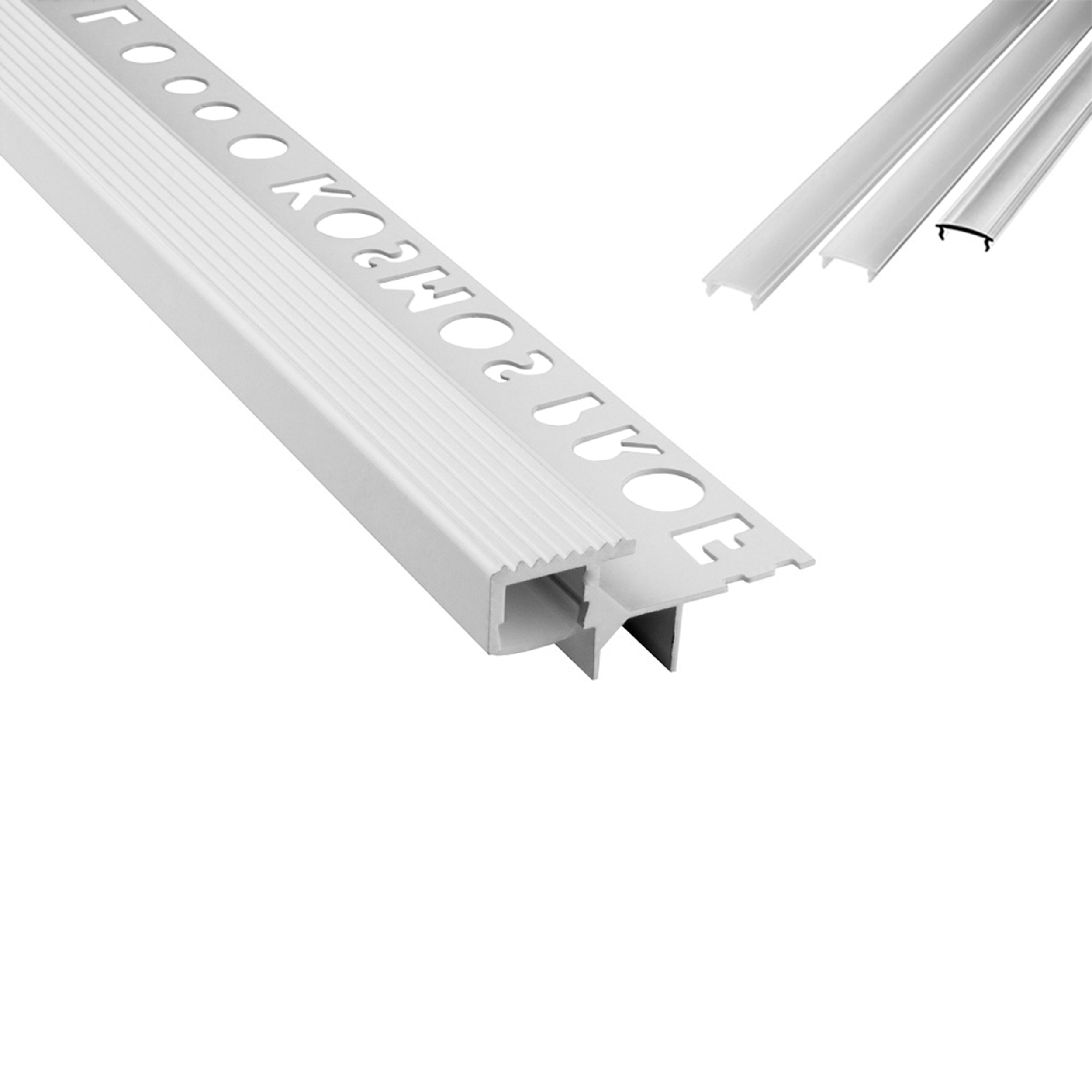 T-40 LED Alu Fliesenprofil Treppenprofil 10mm weiss Endkappe rechts 1 Stück