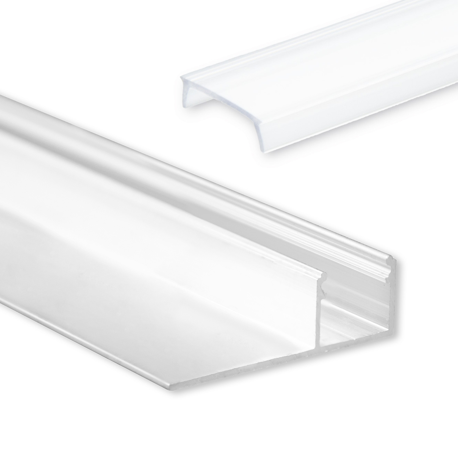 GX-TBP4 LED Profil Trockenbau 200 cm, LED Stripes max. 14mm, silber Abdeckung opal