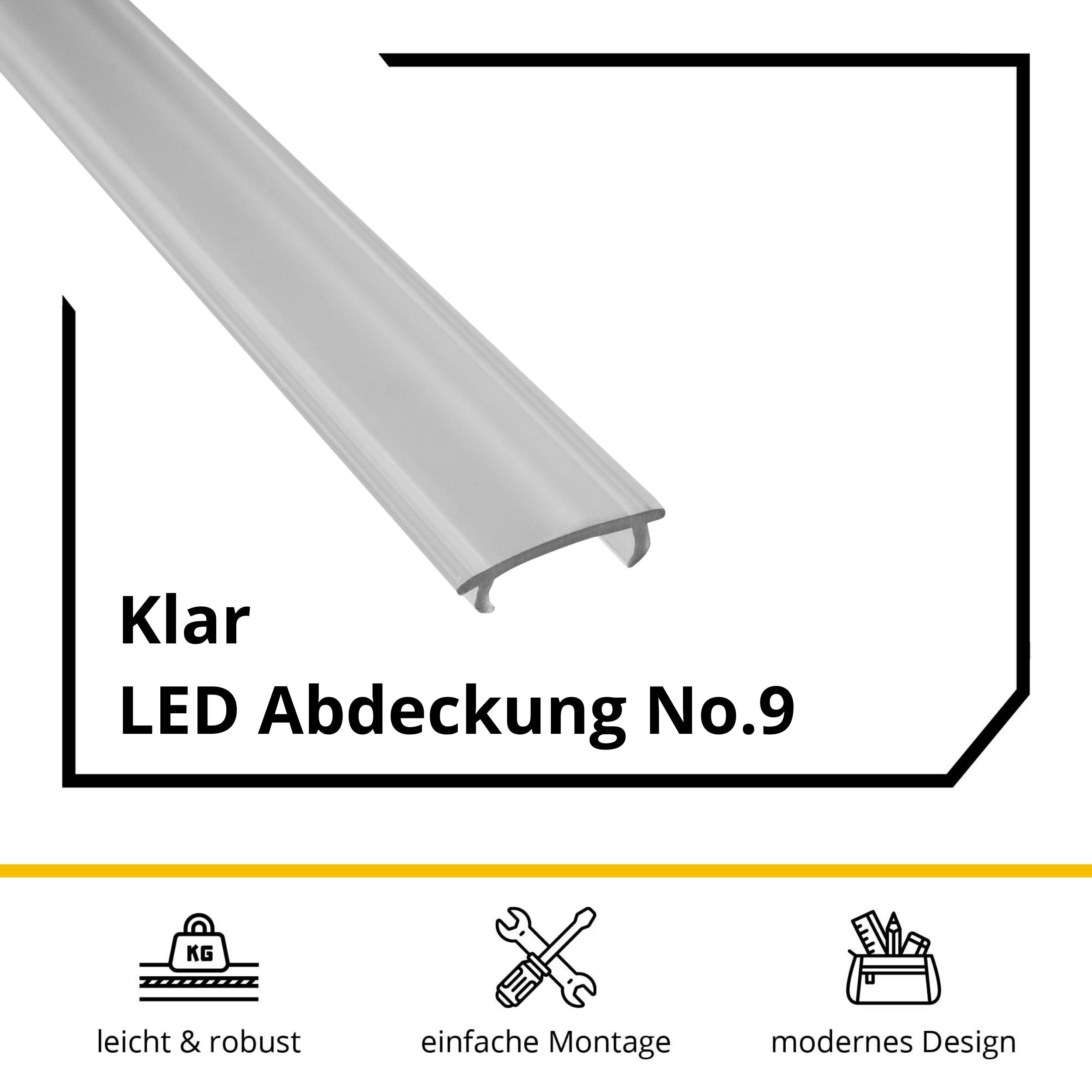 LED Abdechung No.9 - A15-, A19-, A20-, T77-, T40-, T-STA-Serie - LED-Aluprofil LED Abdeckung No.9 - A15-, A19-, A20-, T77-, T40-, T-STA-Serie - LED-Aluprofil - Klar