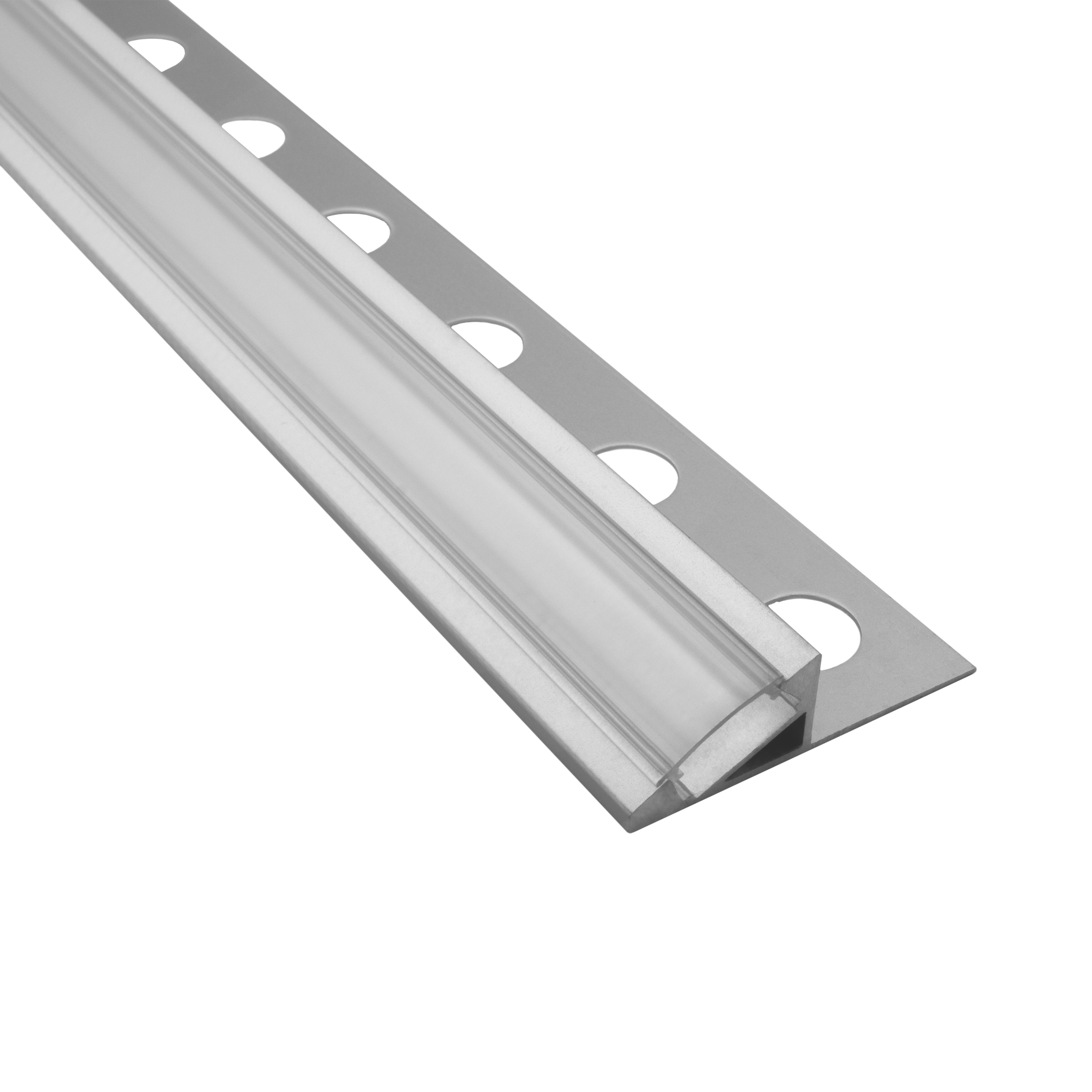 T77 LED Alu Fliesenprofil 10mm silber 20° 1m klar T77 LED Alu Fliesenprofil 10mm silber 20° 2m klar