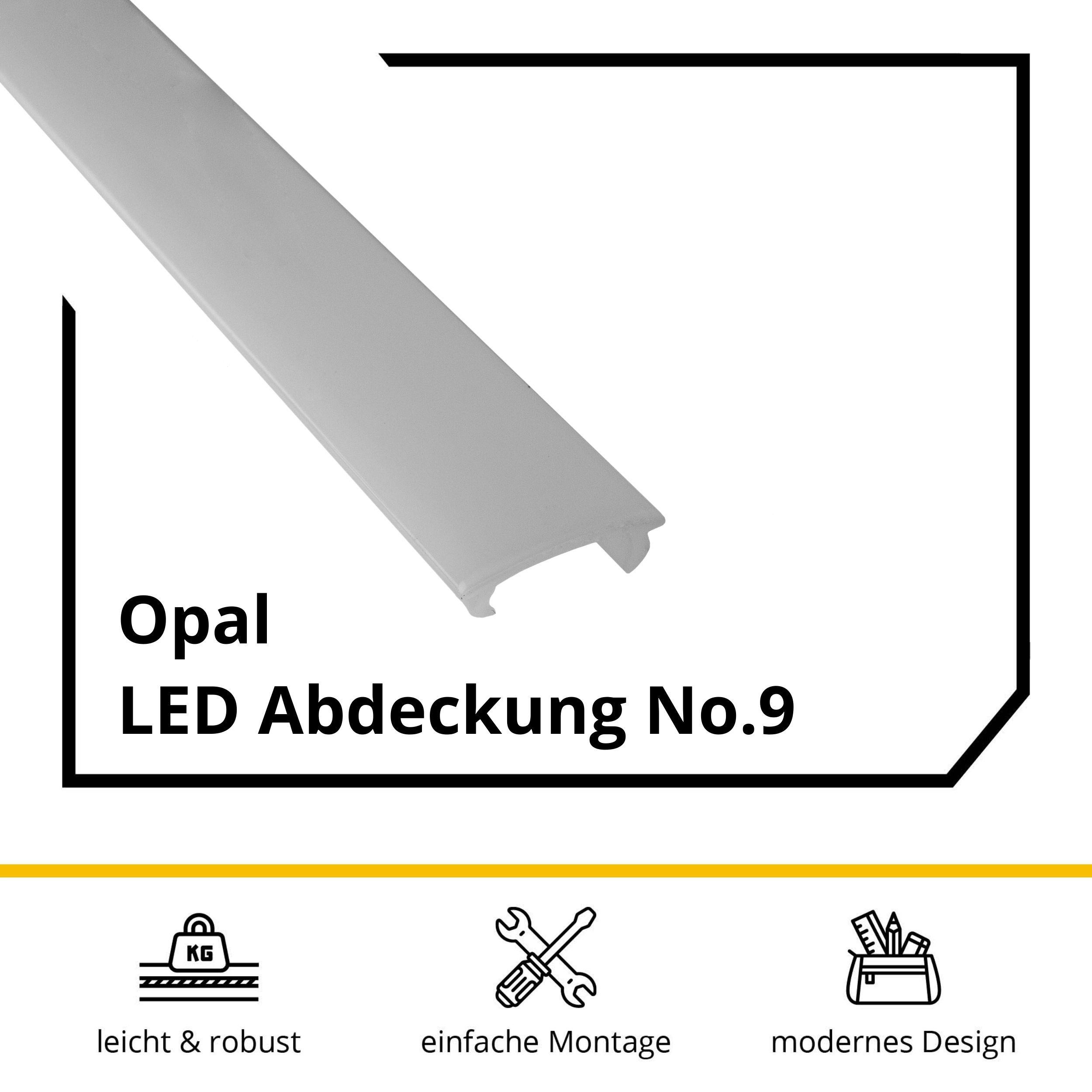 LED Abdechung No.9 - A15-, A19-, A20-, T77-, T40-, T-STA-Serie - LED-Aluprofil LED Abdeckung No.9 - A15-, A19-, A20-, T77-, T40-, T-STA-Serie - LED-Aluprofil - Opal